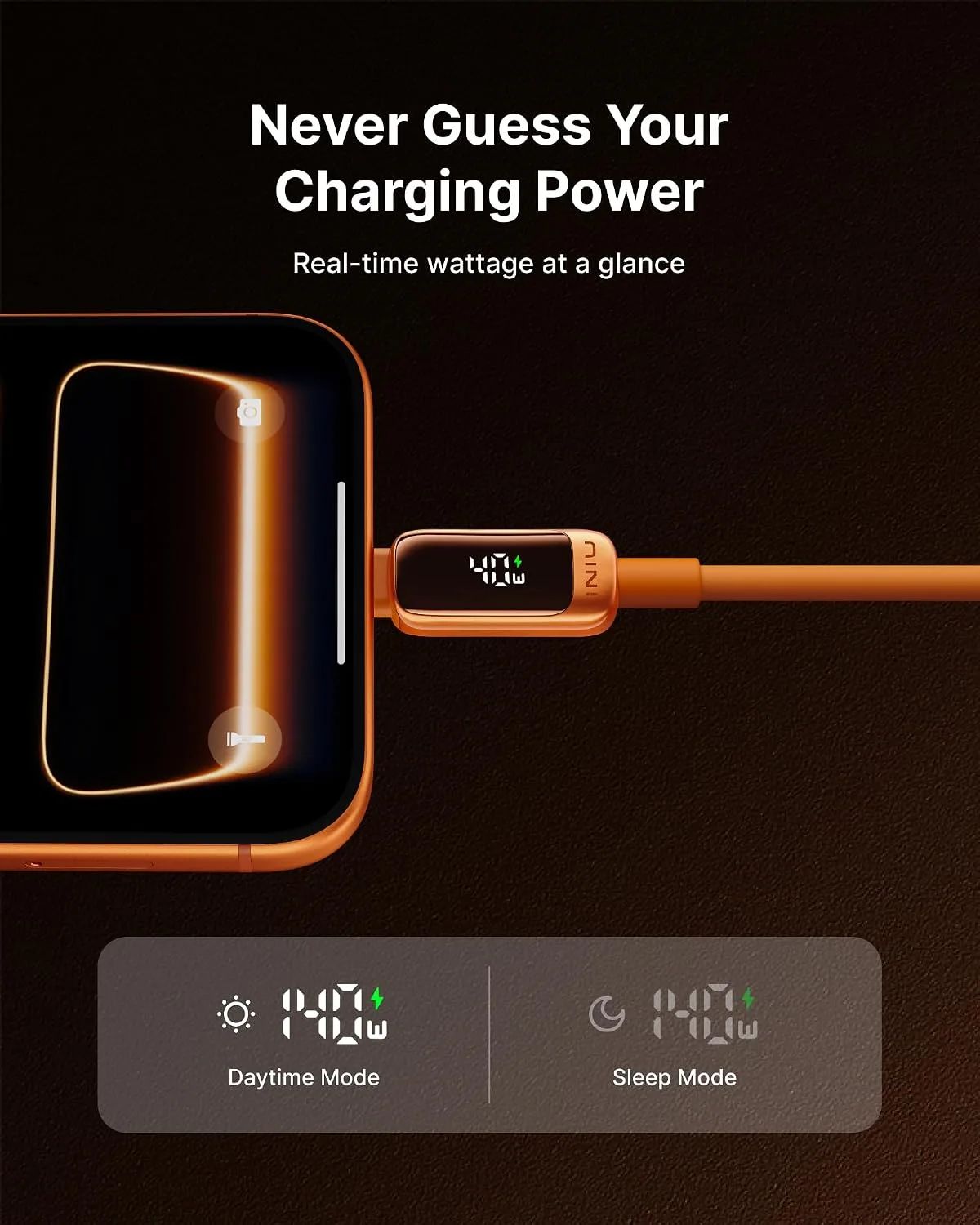 INIU 240W USB C Cable, [2m] LED Display Silicone Type C Fast Charging Cord
