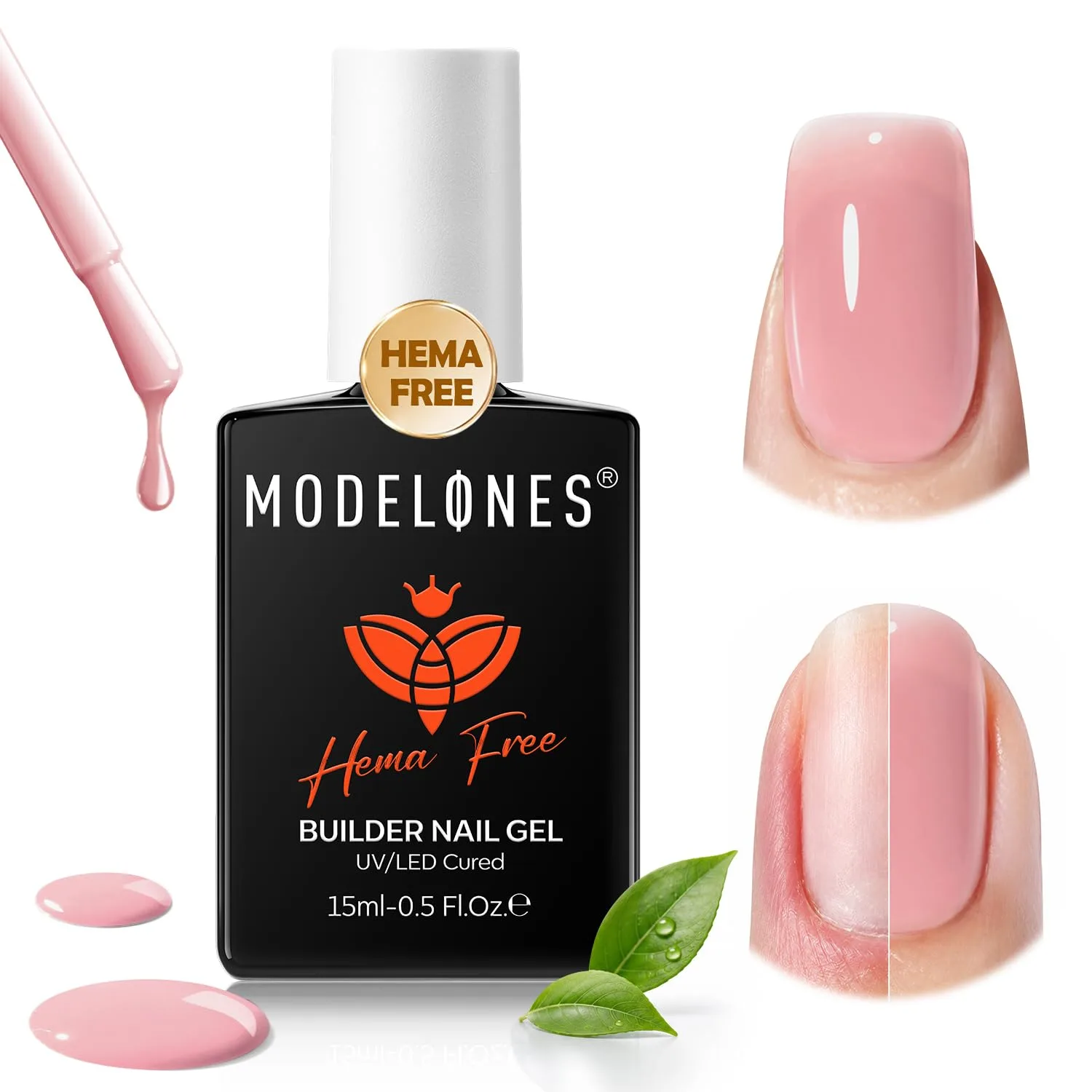 Esmalte en gel Modelones Builder Peachy Pink sin HEMA