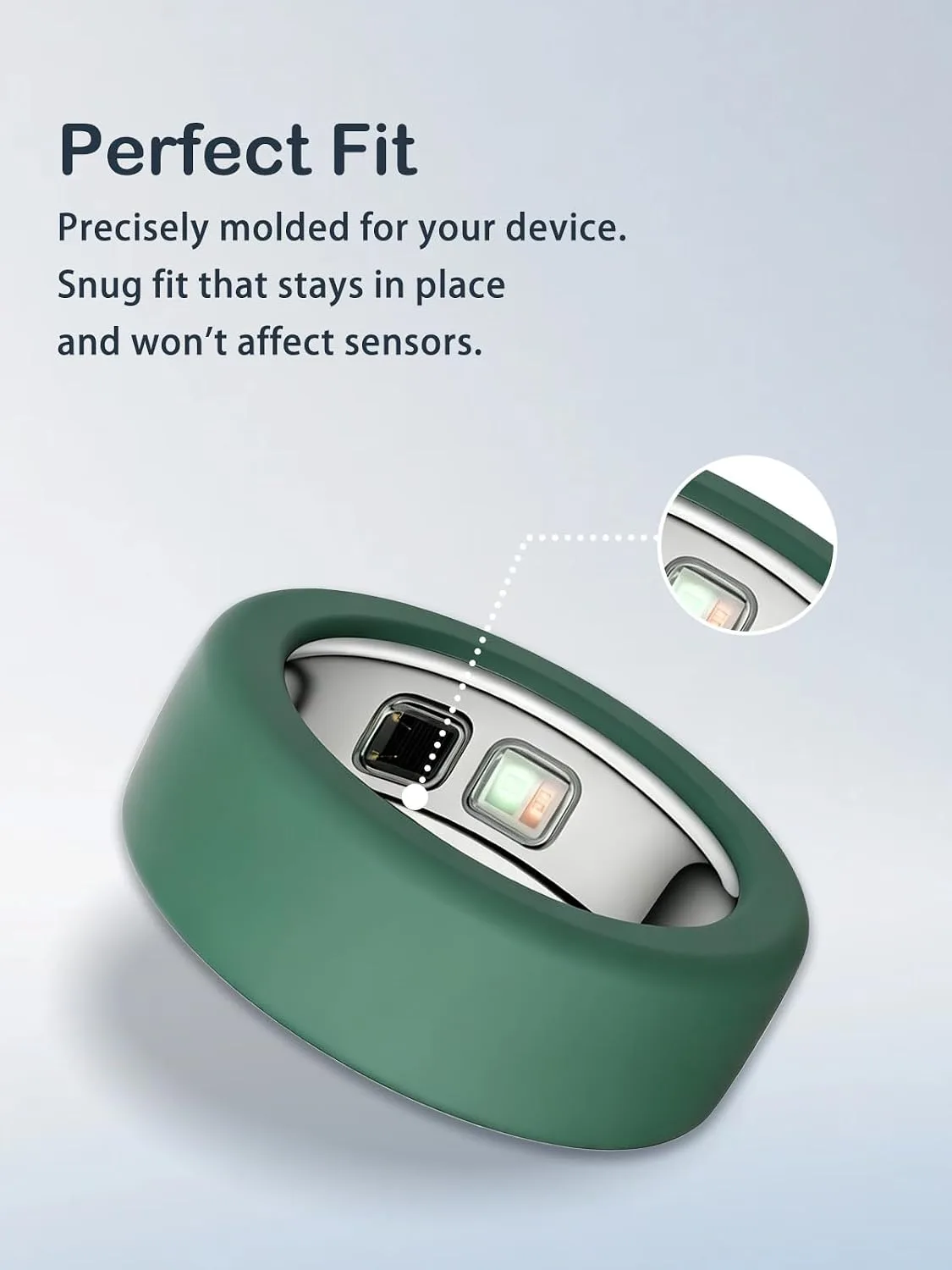 Silicone Case for Oura Ring 5, 2-Pack, M (10-13), Green+ Blue