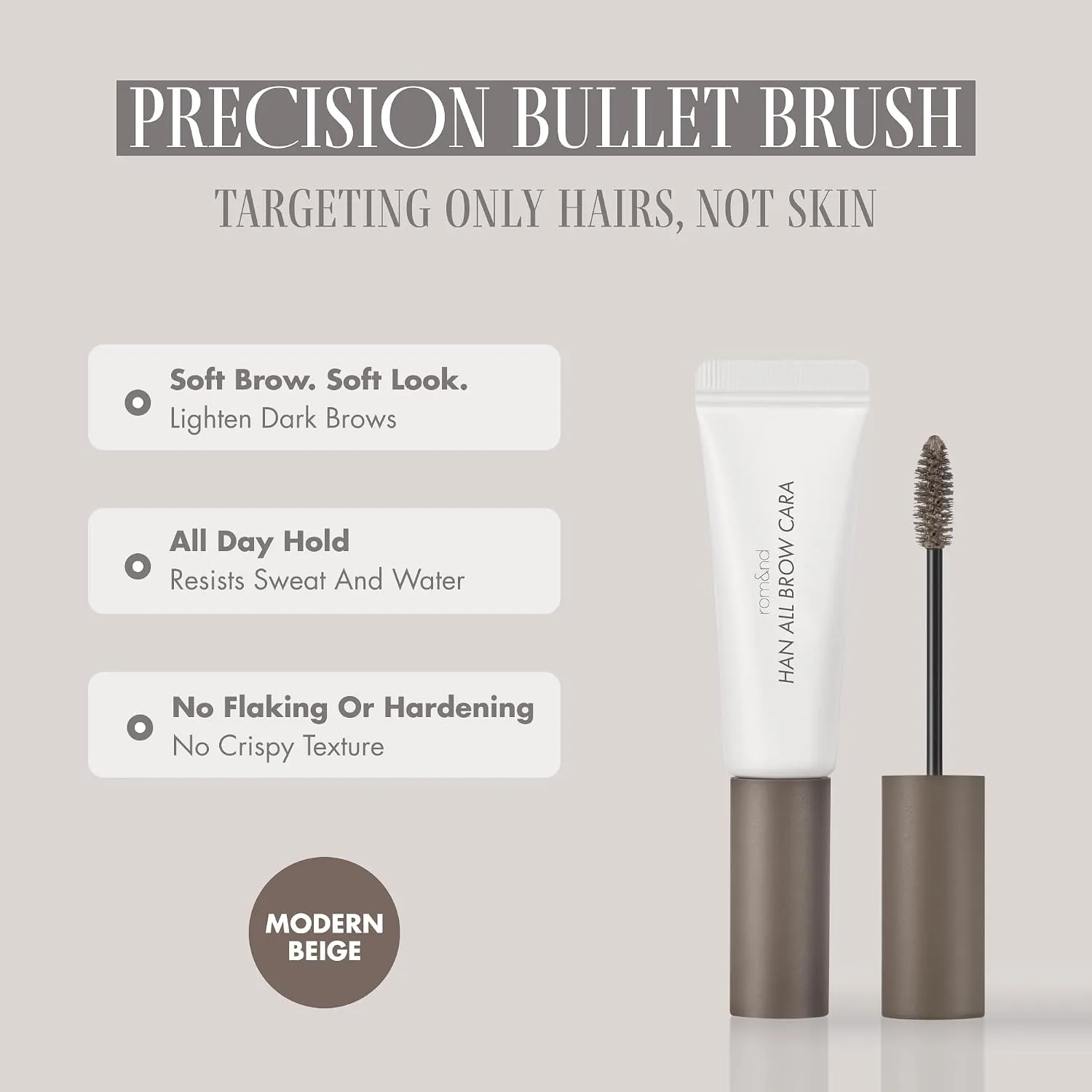 rom&nd Han All Brow Cara | Brow Mascara | 03 Modern Beige | 0.08oz