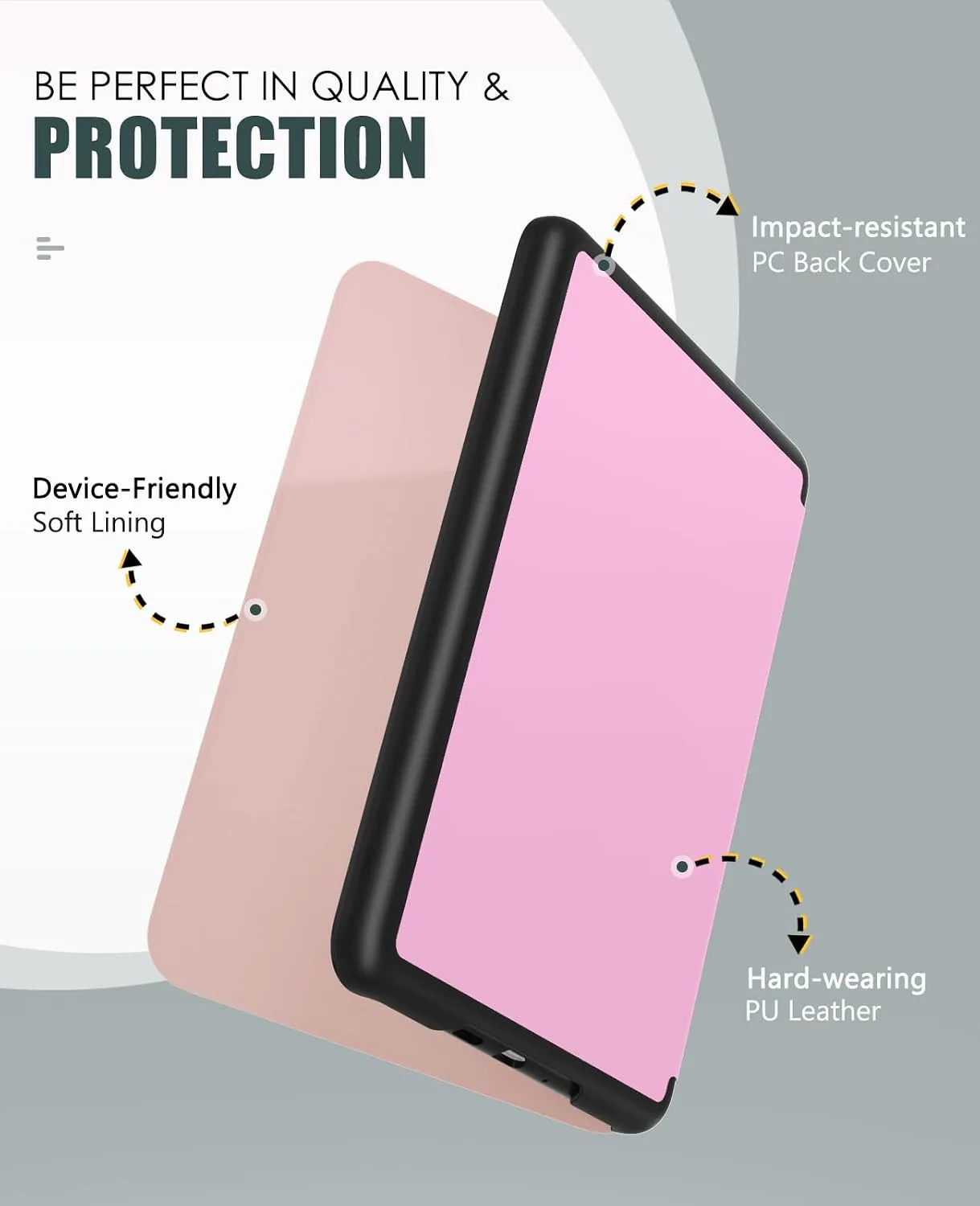 MoKo Case for 7" Kindle Paperwhite 12th Gen&Colorsoft 2024, Nosegay Pink
