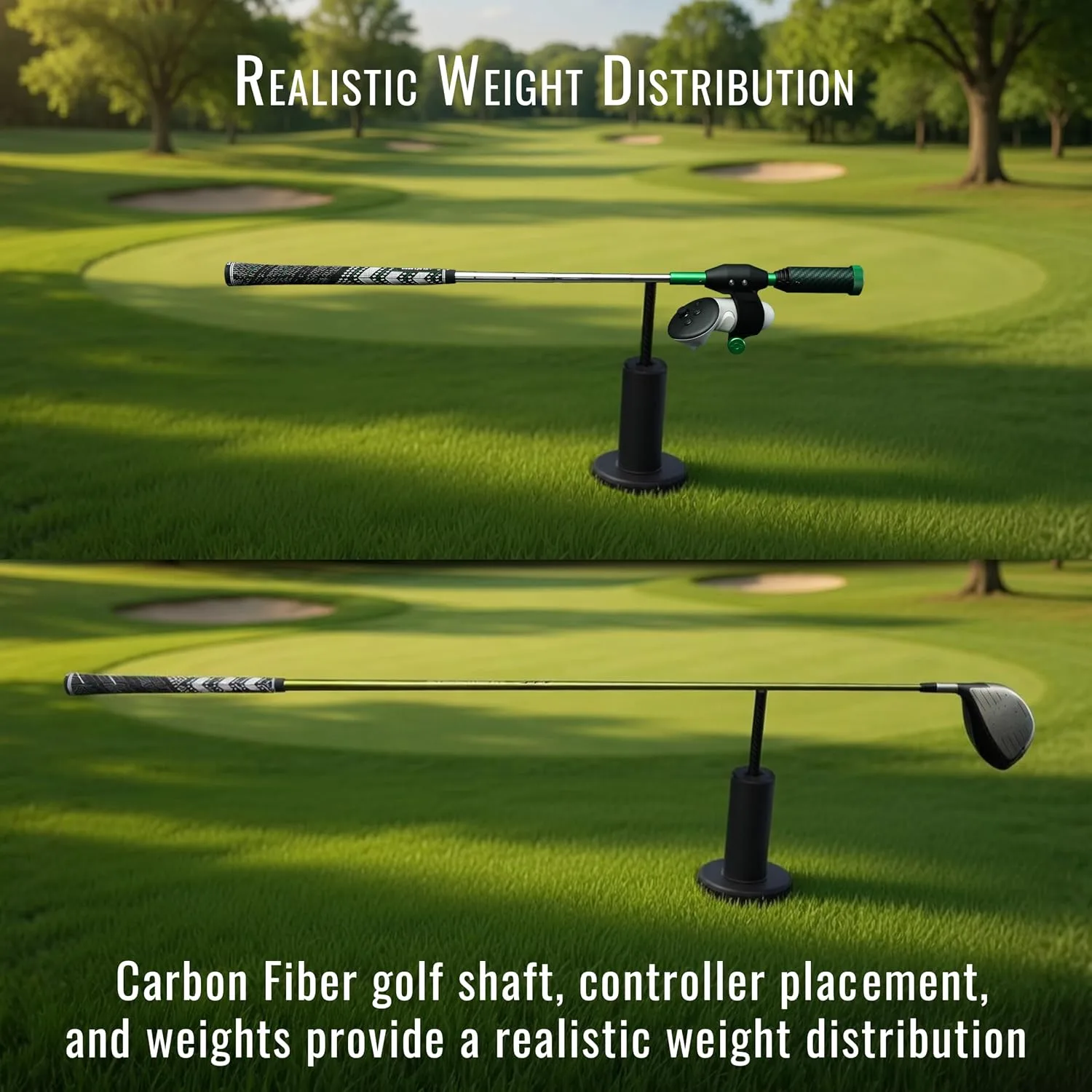 DeadEyeVR - DriVR Elite Chrome - Golf Club for Quest - Realistic VR Golf Simulator Handle - Weighted VR Golf Club Grip for Enhanced Play