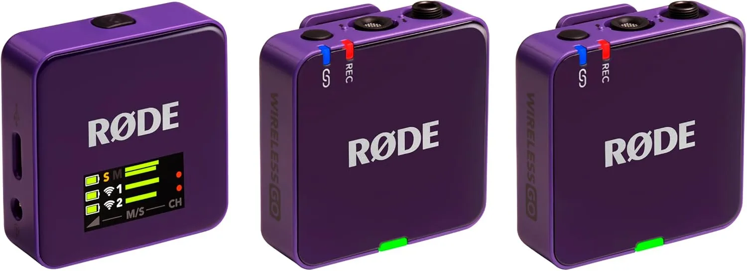 RØDE Wireless GO (Gen 3) Compact Wireless Microphone, 32-Bit Float, Purple