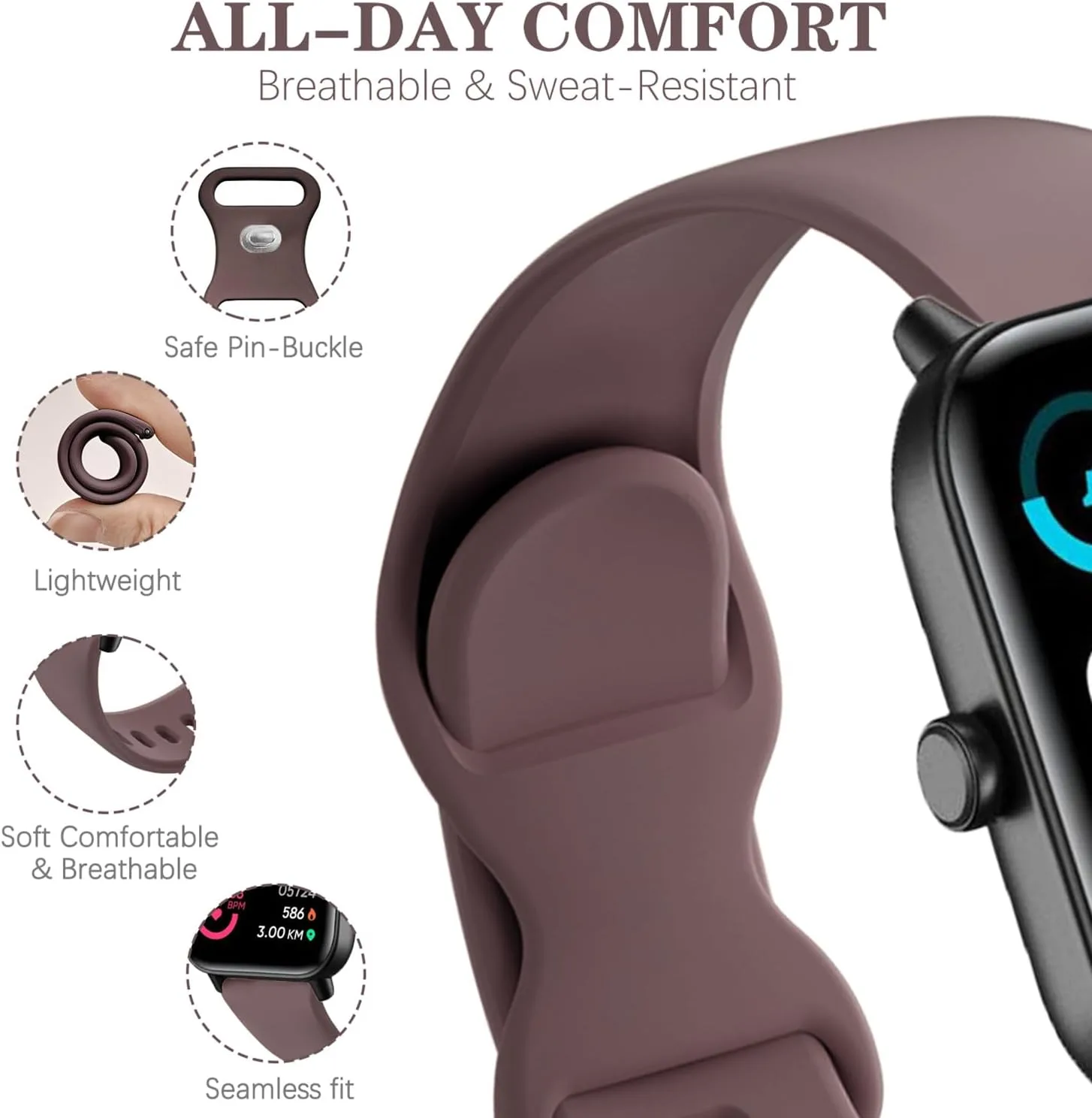 Compatible with Veryfit Smart Watch Bands IDW13 IDW16 IDW19 IDW26 IDW28, 6-Pack 22mm Quick Release Soft Silicone Sport Straps Replacement Wristband