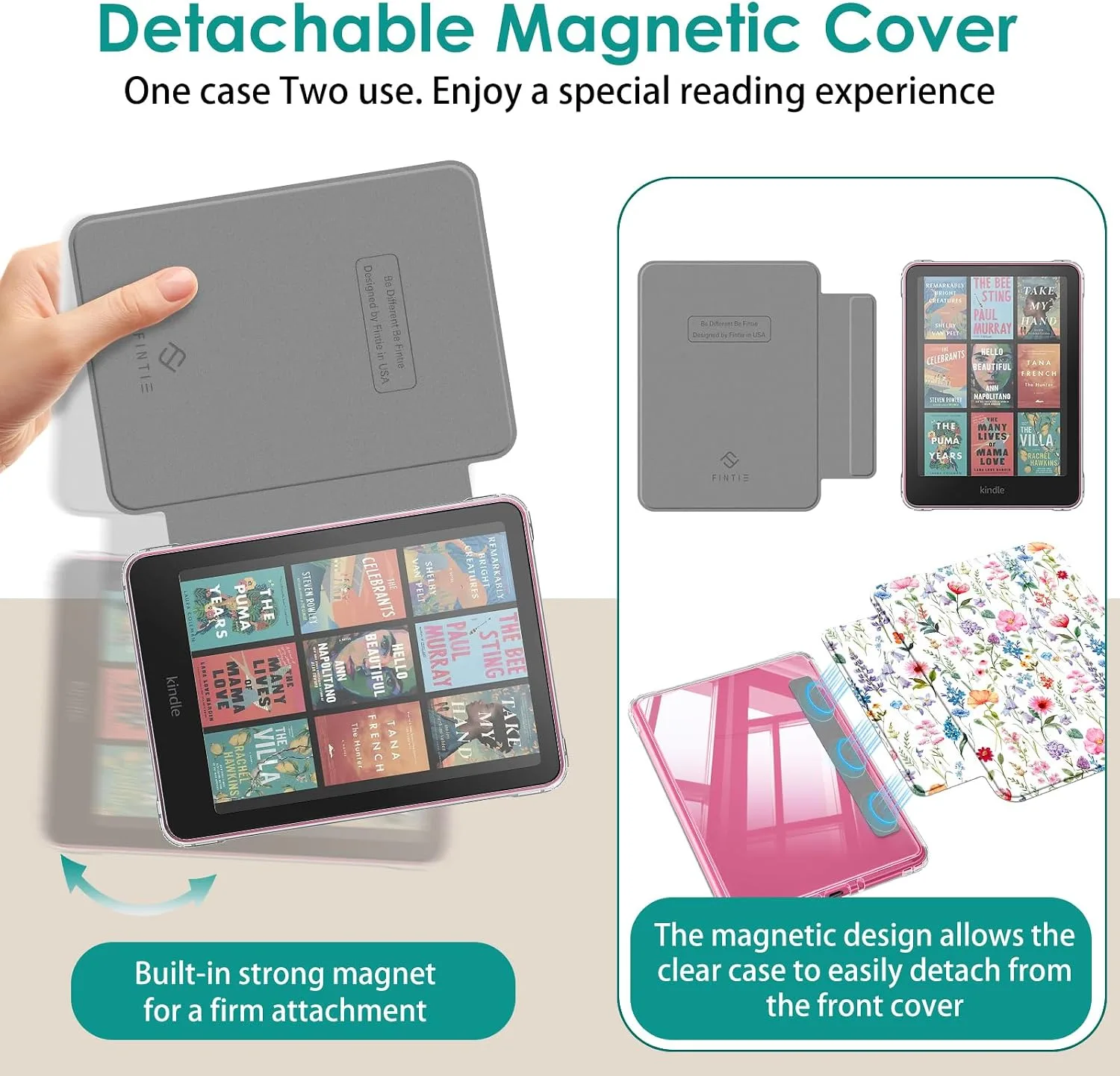 Fintie Detachable Case for Kindle Paperwhite 12th Gen 2024/Kindle Colorsoft