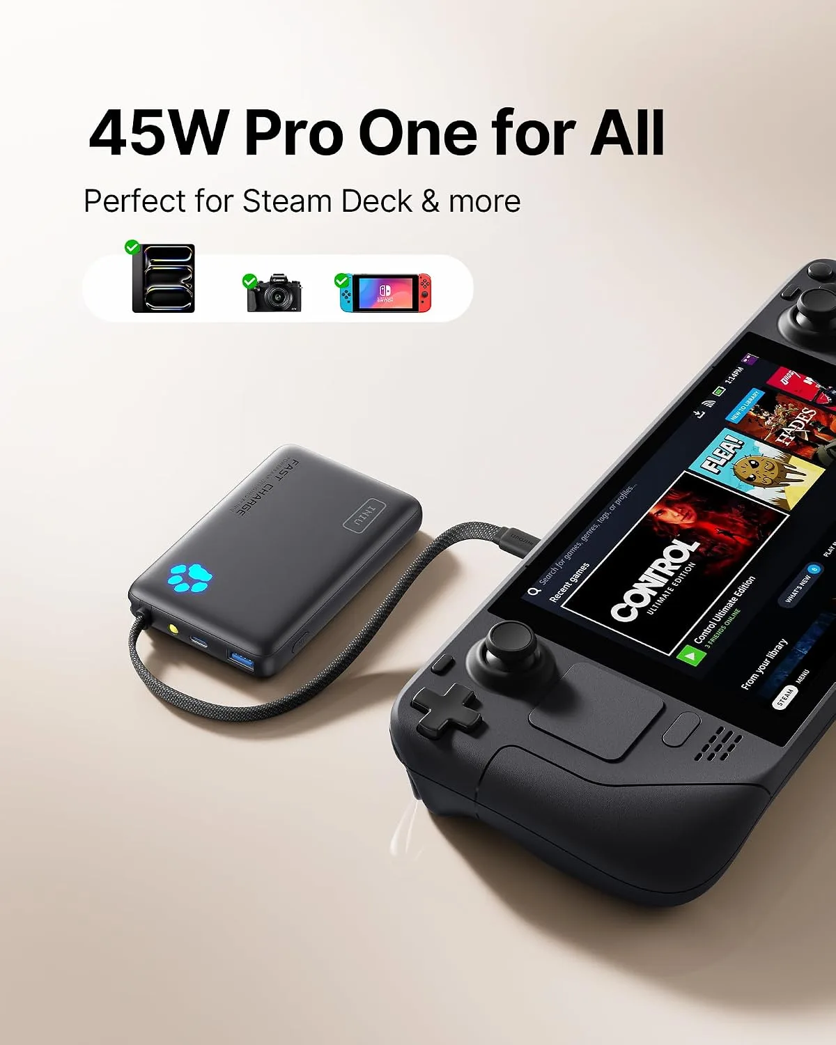 INIU 45W Fast Charging Tablet Portable Charger, Smaller 10000mAh Power Bank