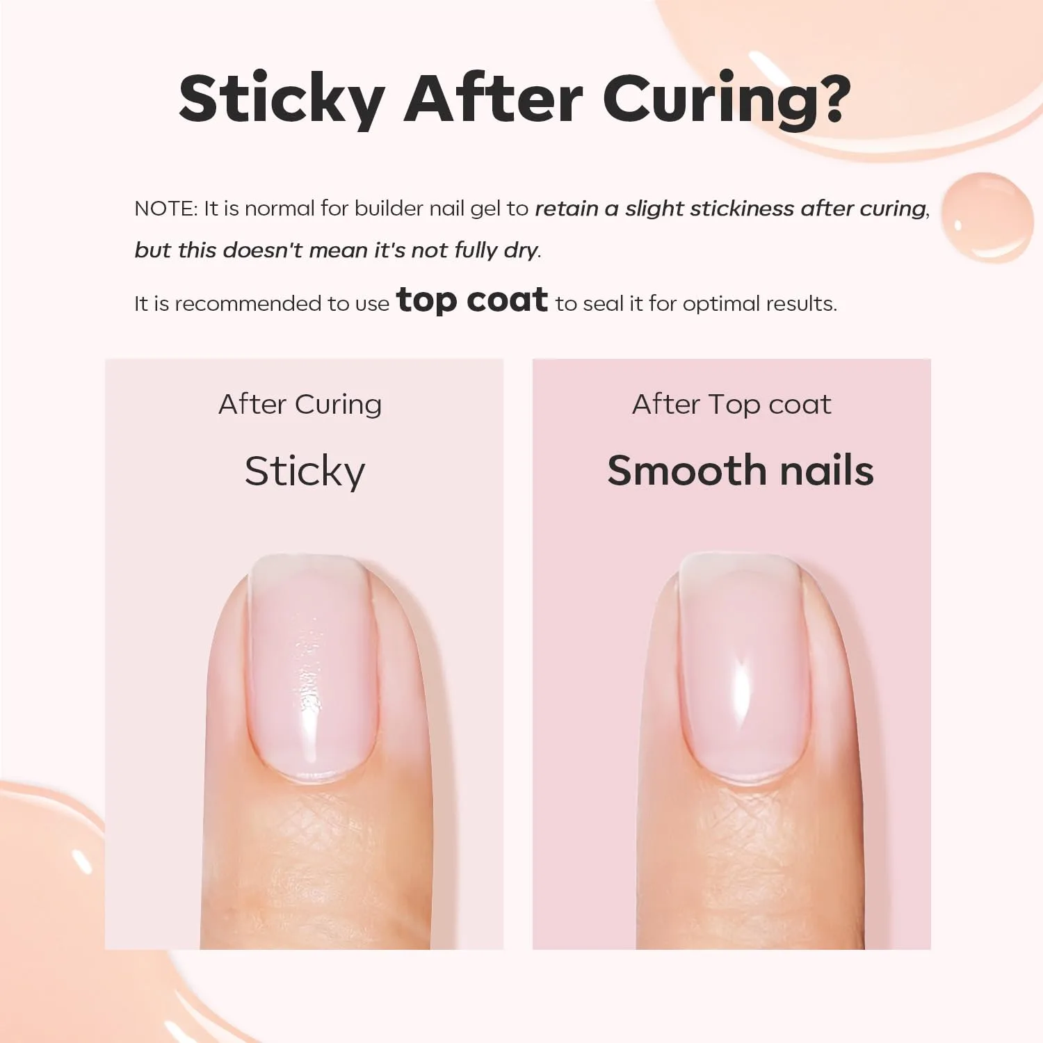modelones Builder Nail Gel, 2 Pcs Clear and Cover Nude Builder Base Coat