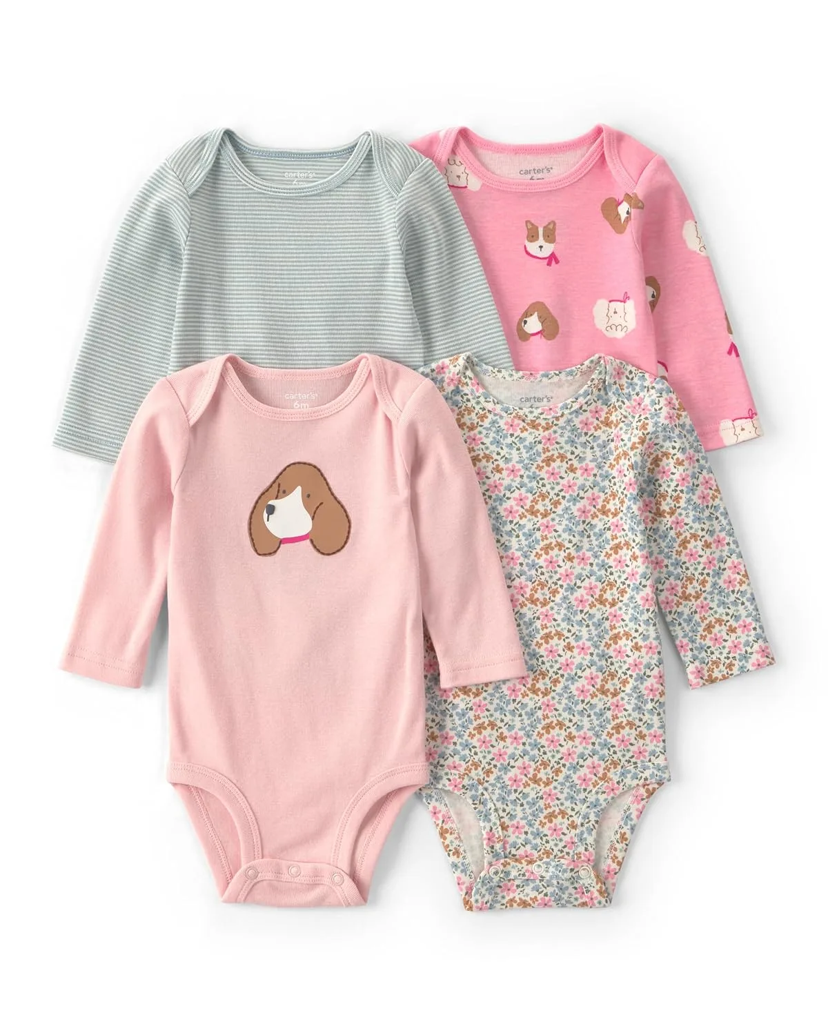 Carter's Baby Girls' 4-pack Long Sleeve Bodysuits