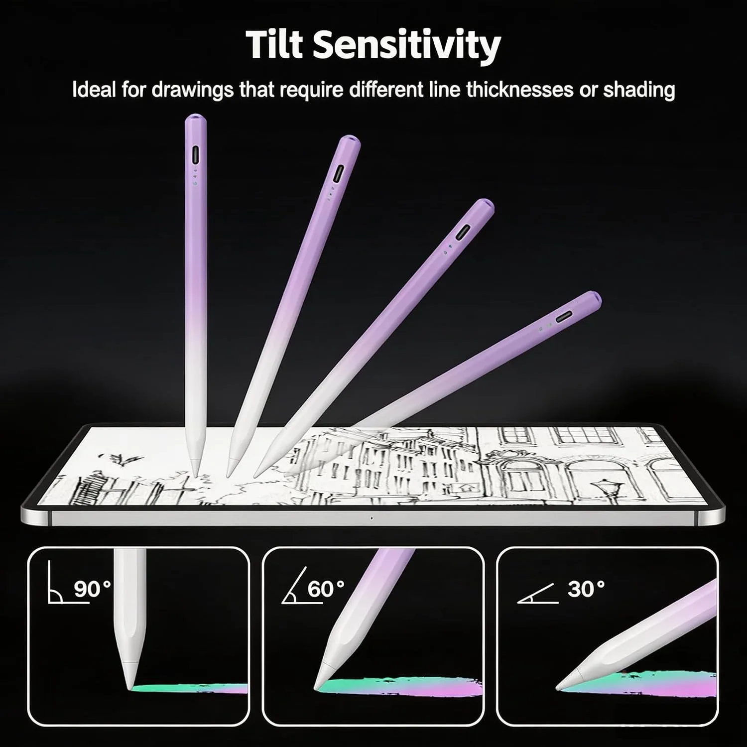 Stylus Pen for iPad 2026-2018 with 13mins Fast Charge,Tilt Sensitivity