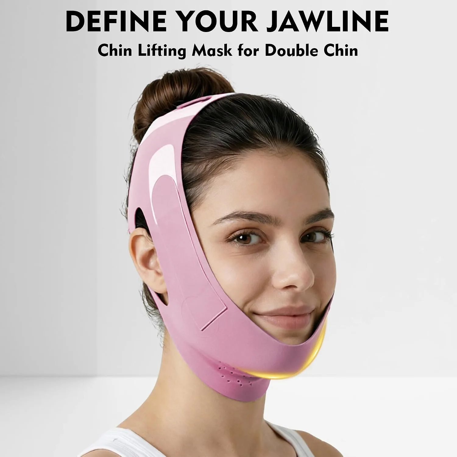 Chin Strap for Sleeping-V Line Jawline Trainer & Double Chin Reducer (pink)