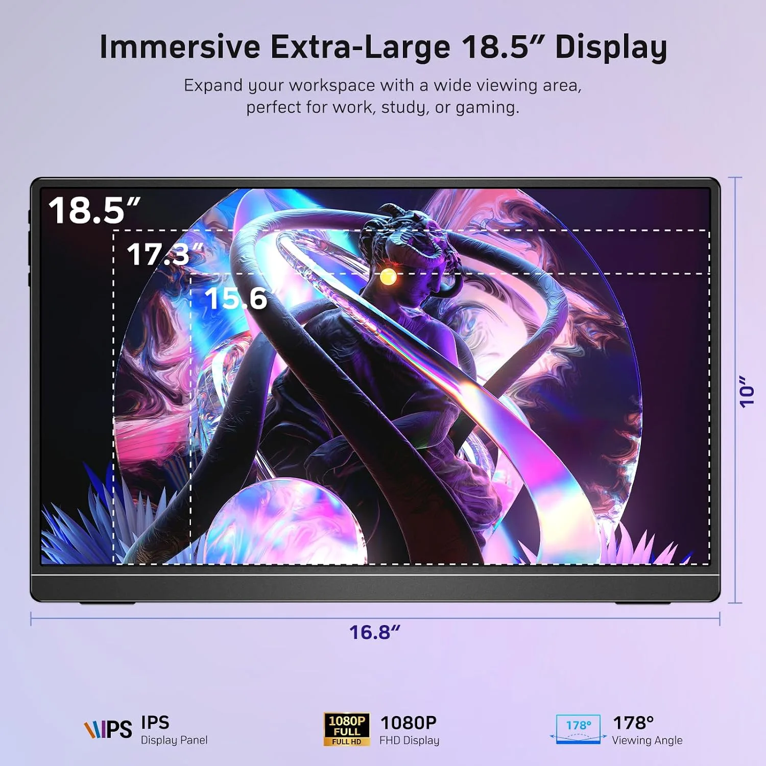 MNN 18.5" 100Hz FHD IPS USB-C HDMI Portable Gaming Monitor