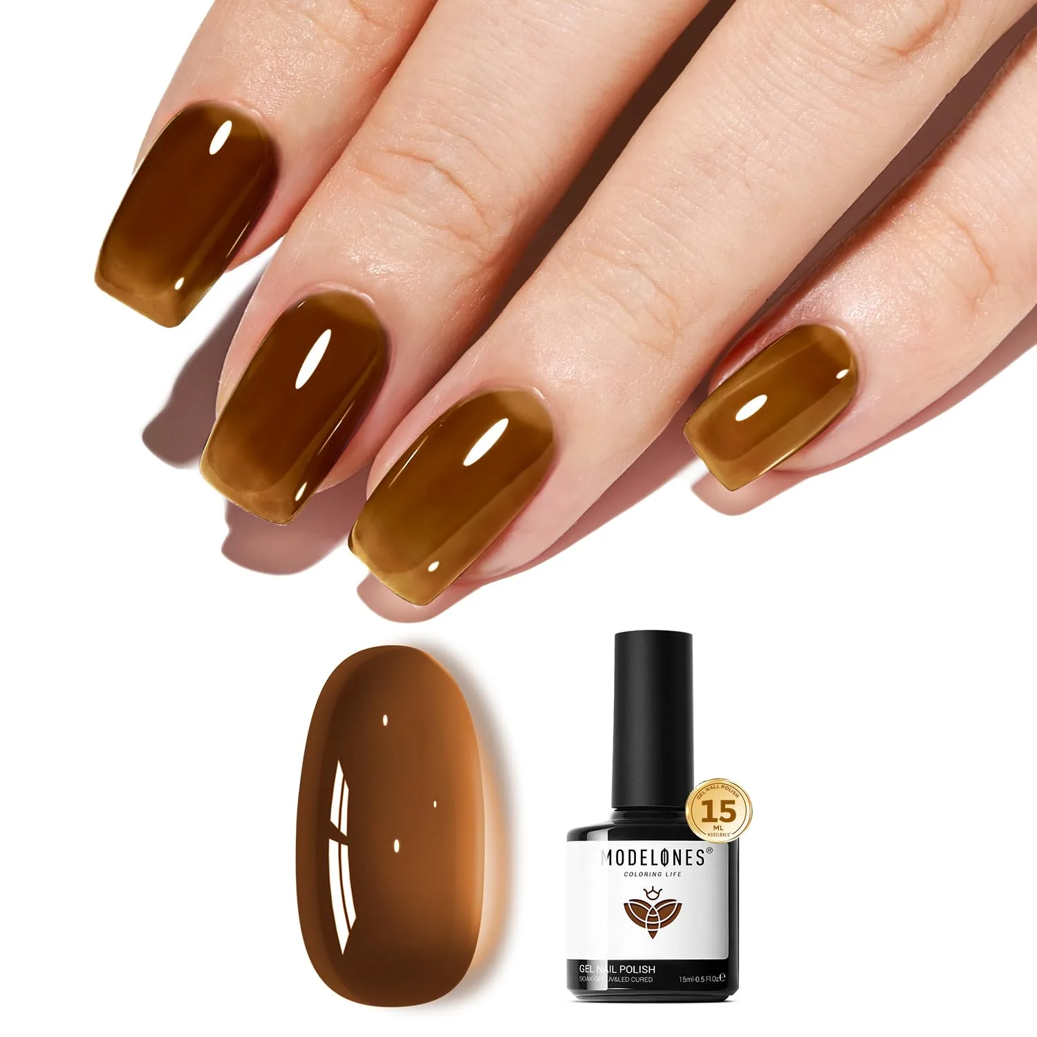 modelones Gel Nail Polish Jelly Brown Tea Translucent Gel Polish