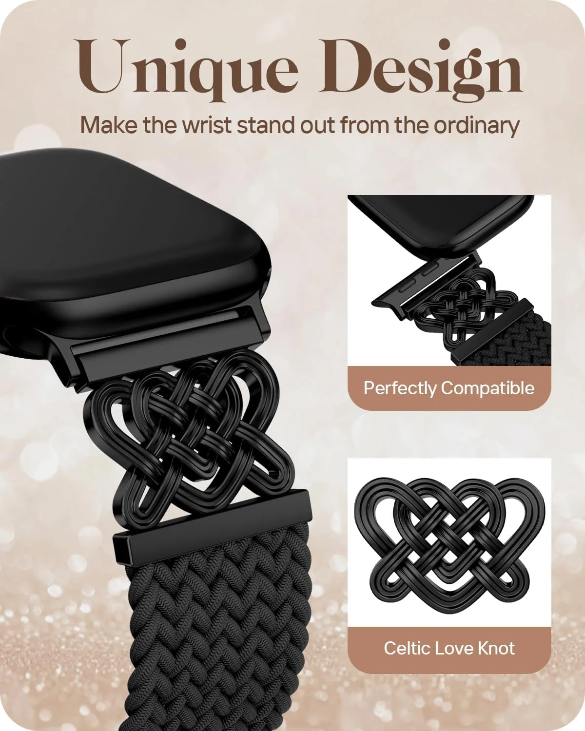 Braided Stretchy Band for Apple Watch Bands for Women 38mm 40mm 41mm 42mm