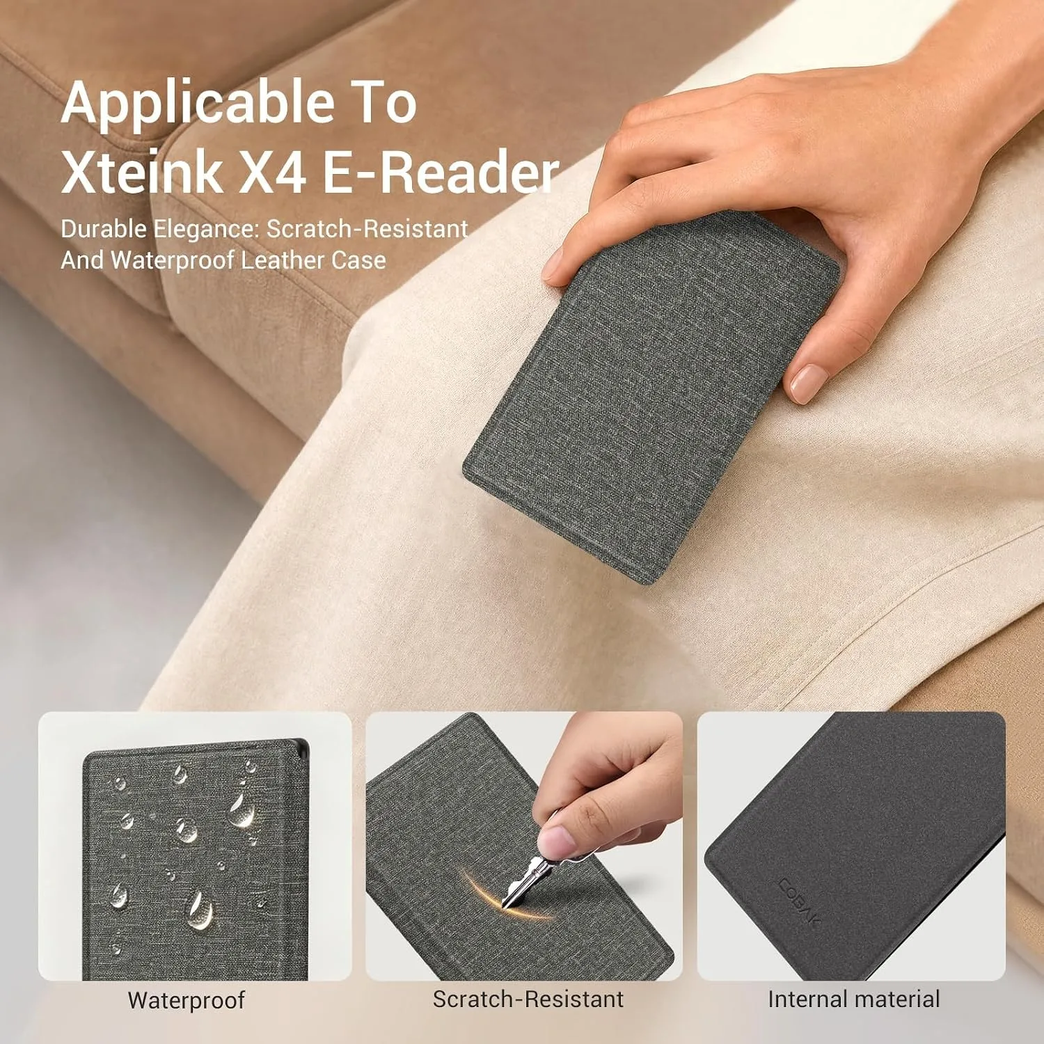CoBak Magnetic Case for XTEINK X4, Ultra-Lightweight Protective Cover for Xteink X4 E-Reader, Secure Magnetic Attachment(Pattern Gray)