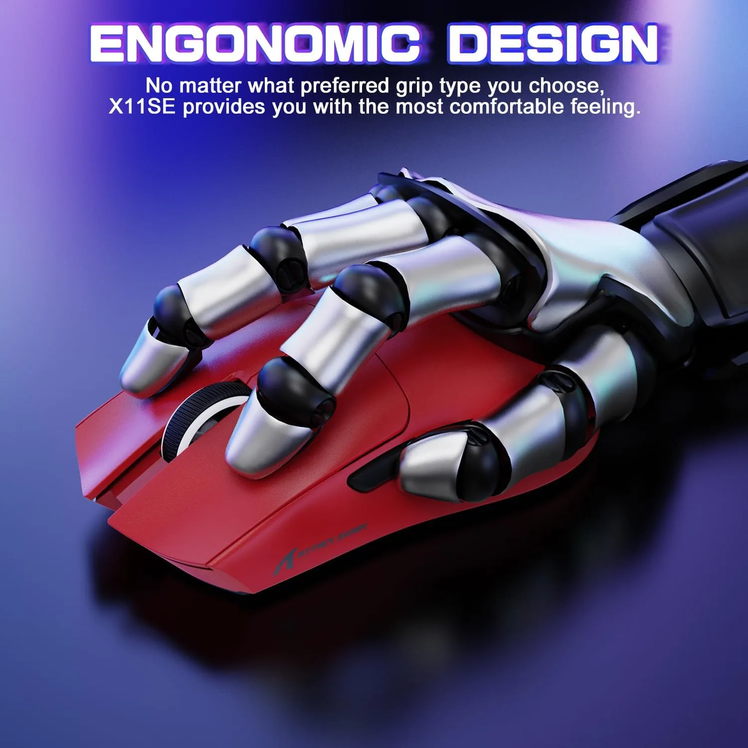 ATTACK SHARK X11 SE Ultra-Light Wireless Gaming Mouse, Red