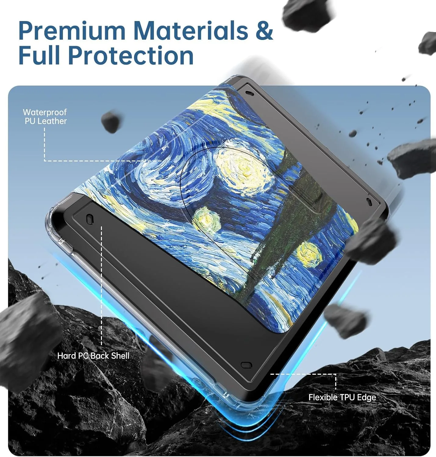 MoKo 360°Rotating Detachable Case for 7" eBook Reader, Starry Night