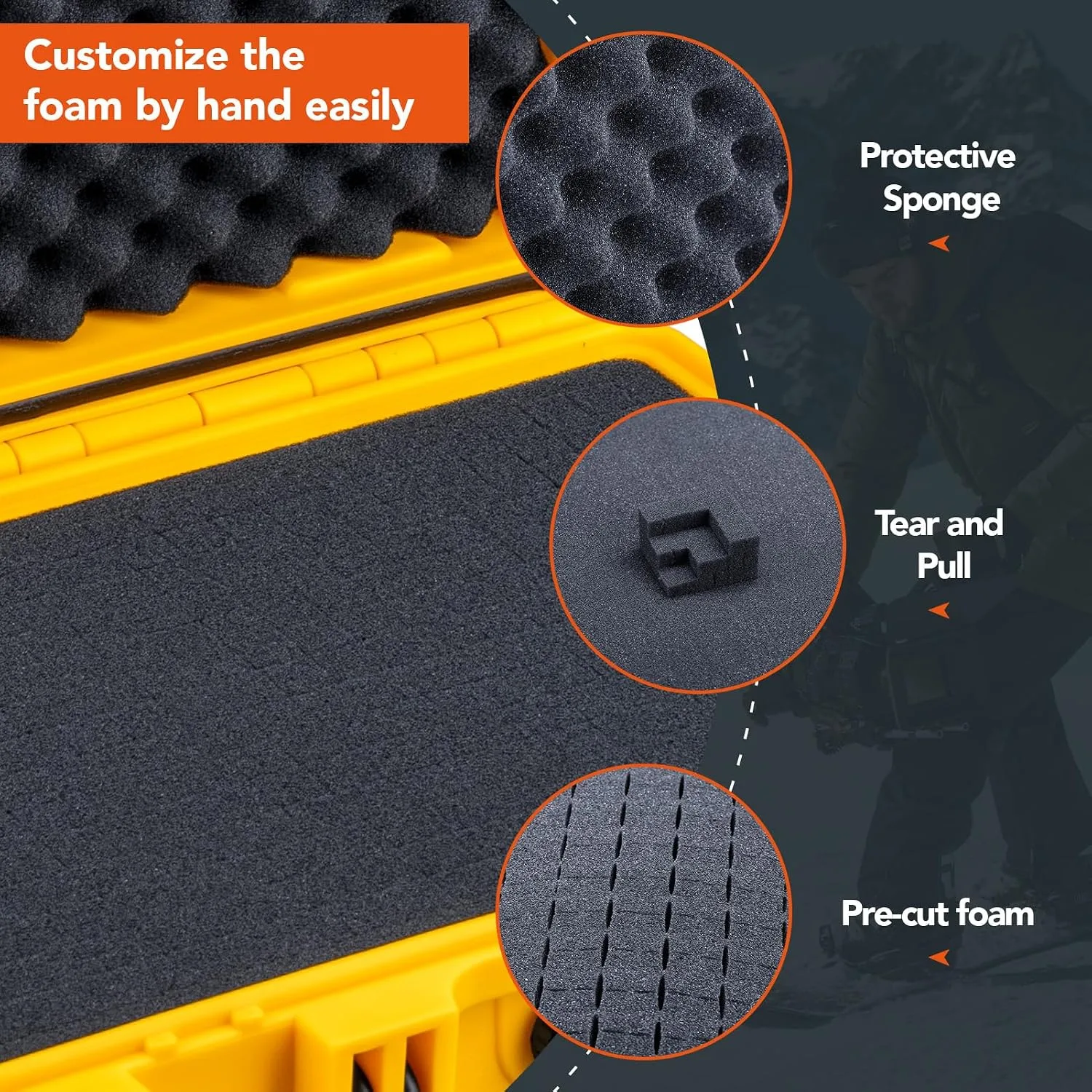 Lykus HC-3010 Waterproof Hard Case with Foam, Inner Size 10.75x6.65x3.94in