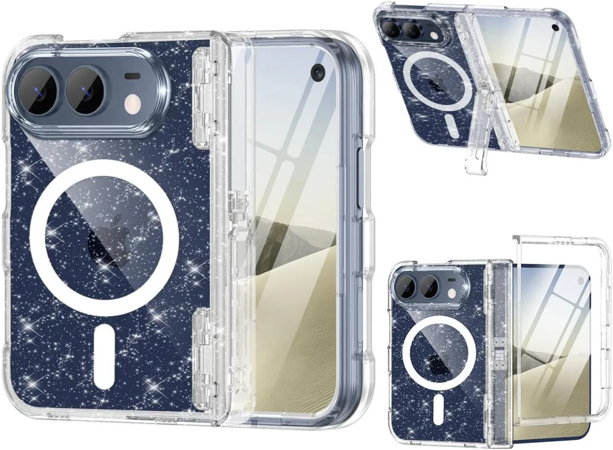 Casetego for iPhone Duo Case Magnetic,with Screen Protector,Glitter