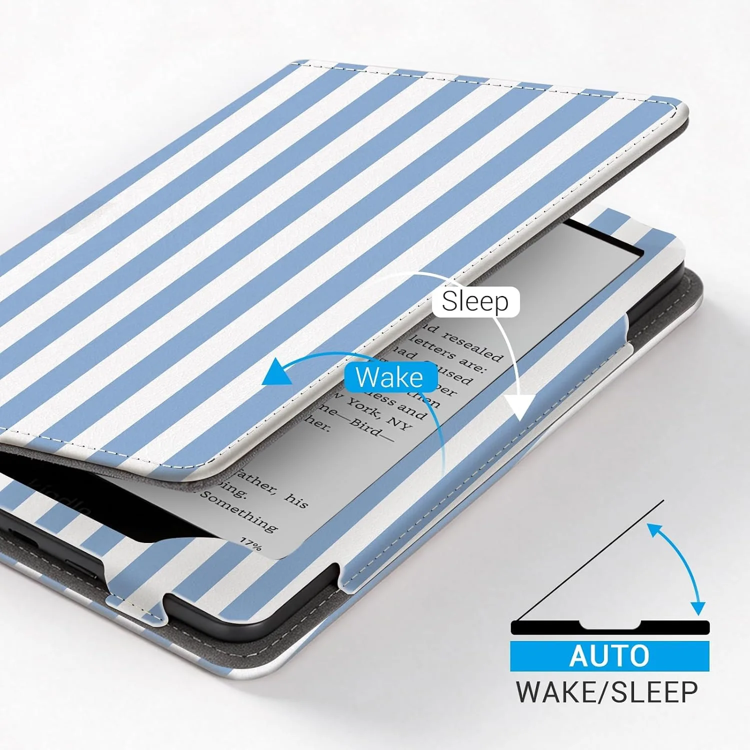 CoBak 6 Inch Case with Stand, not for iPad(A0J28), Blue Stripe
