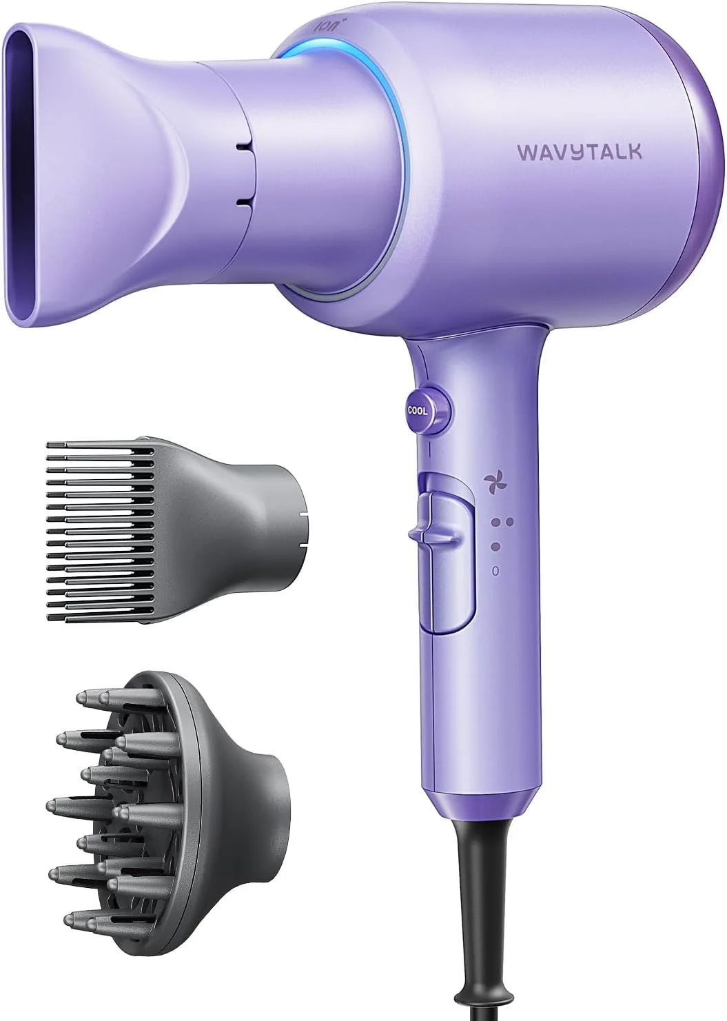 Wavytalk Blown Away Ionic Hair Dryer with Diffuser for Curly Hair