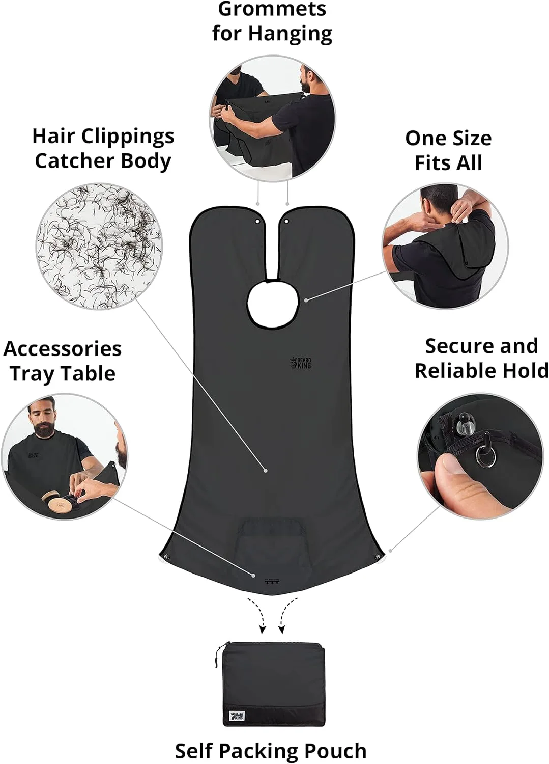 BEARD KING Beard Bib Apron - As Seen on Shark Tank – Gifts for Him, Stocking Stuffers for Men, Mens Gift