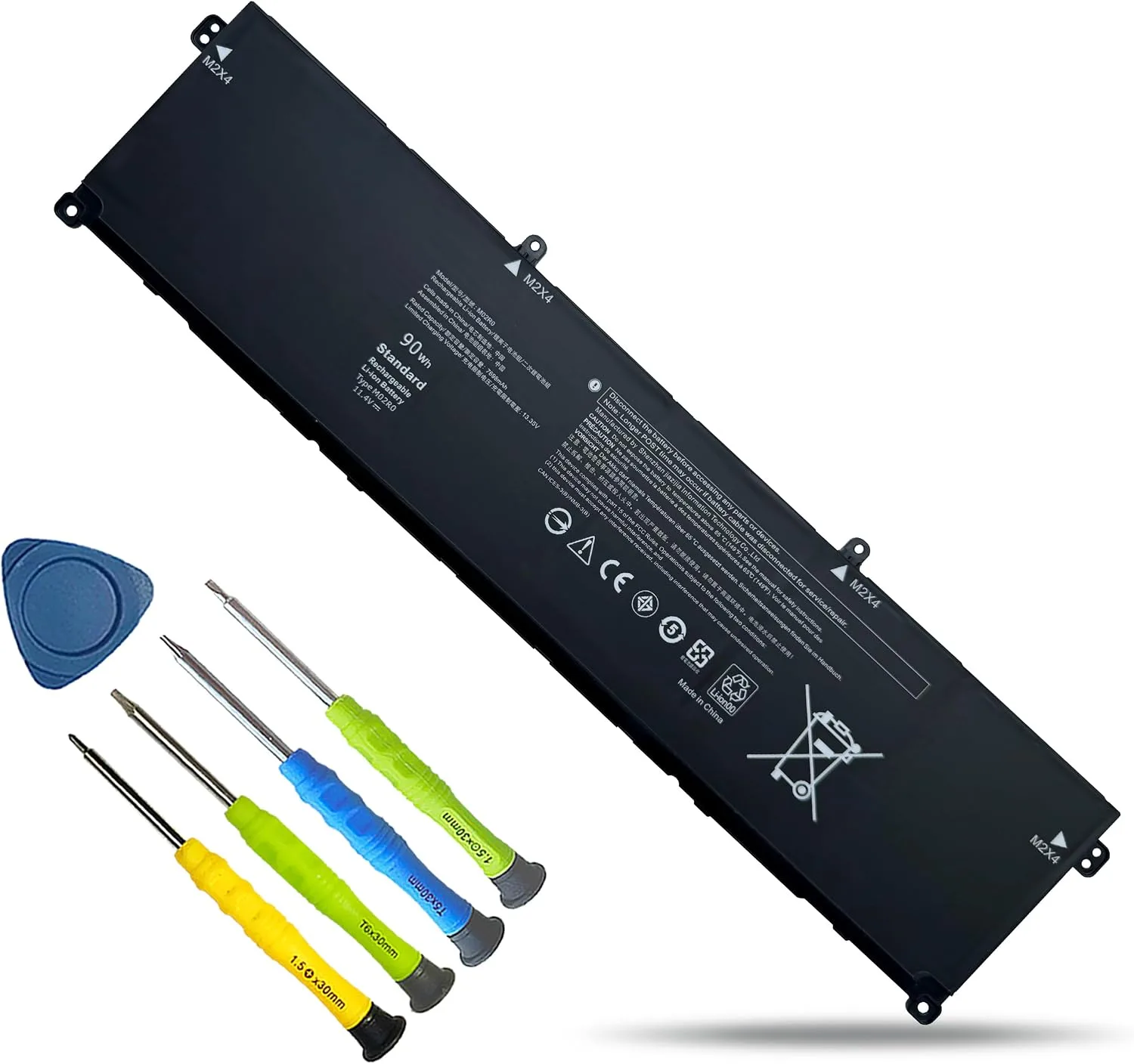 90Wh M02R0 Laptop Battery Replacement for Dell Alienware x16 R1 R2 Series P120F P120F007 P120F008 M02R0 MO2R0 HP26N 0MRWR6 11.55V 7792mAh 6-Cell