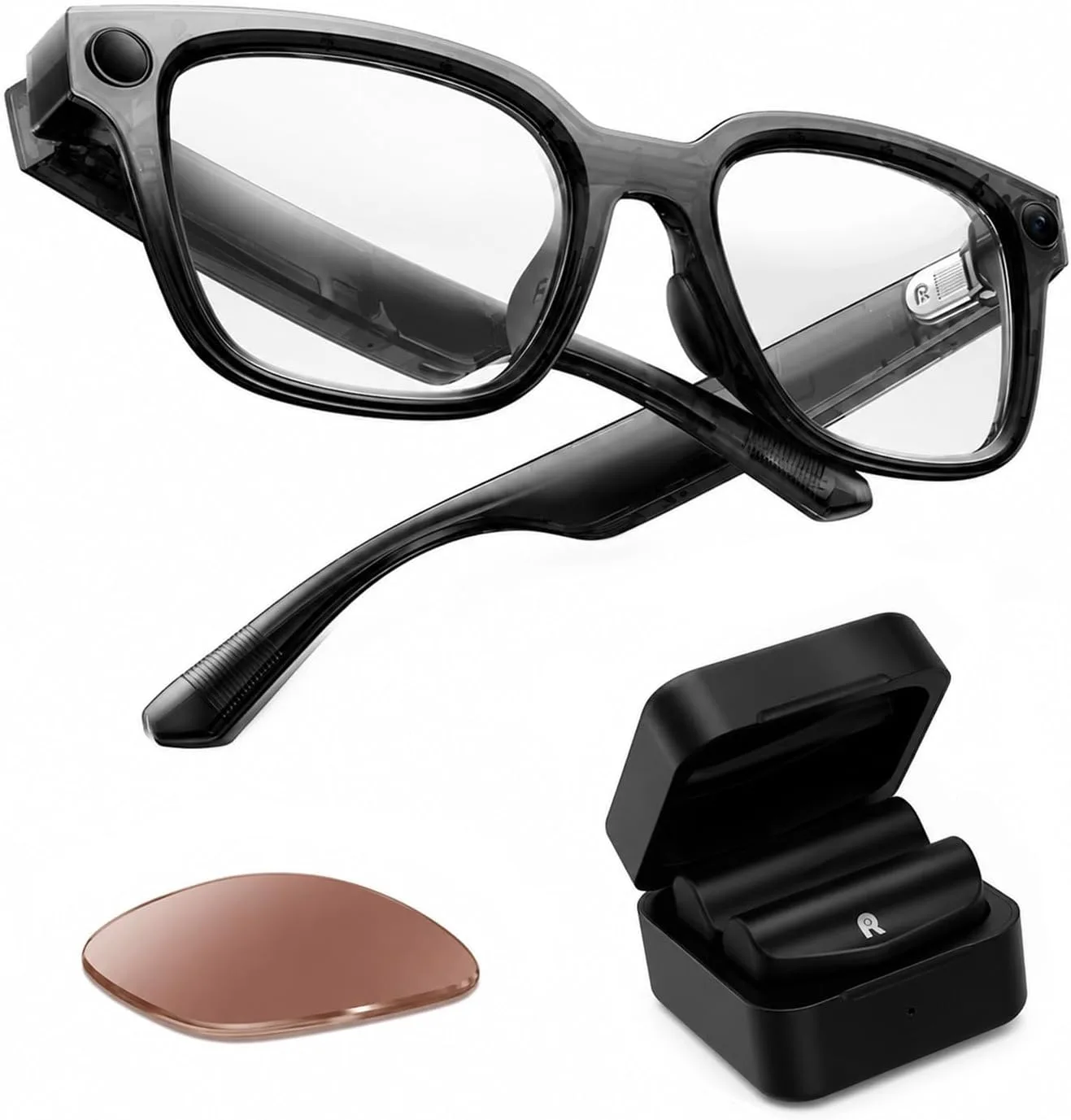 Rokid AI Glasses Style Pack with Photochromic Lenses,Camera & Power Capsule