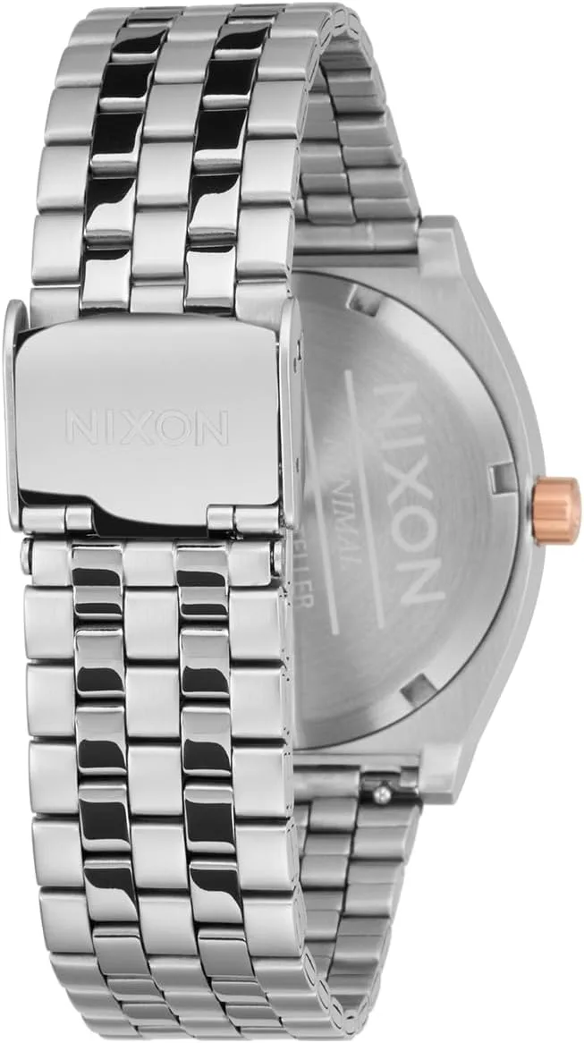 NIXON Time Teller A045 - 100m Water Resistant Men's Analog Fashion Watch (37mm Watch Face, 19.5mm-18mm Stainless Steel Band)