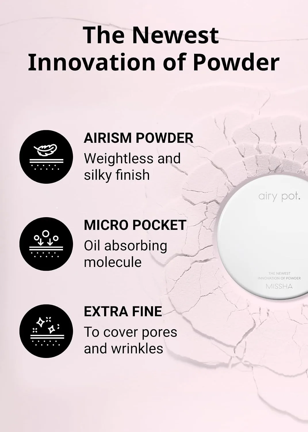 MISSHA Airy Pot Pressed Pink Powder Pact Setting Powder 0.176 oz