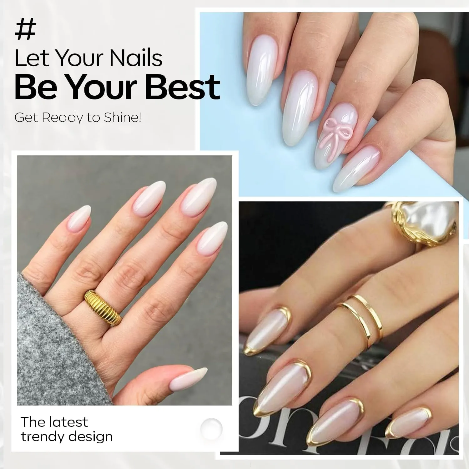 modelones Milky White Gel Nail Polish Natural Color