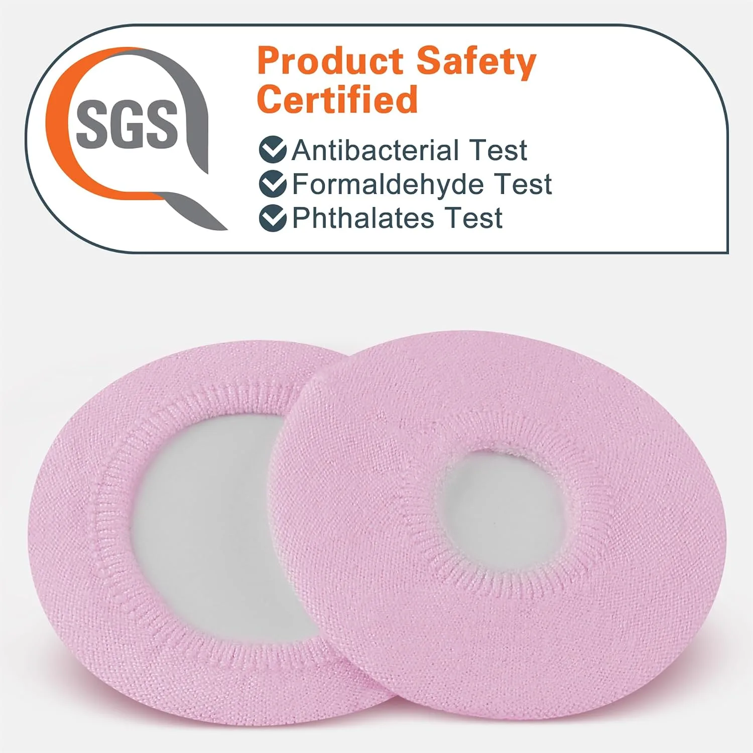 Geekria 2 Pairs Knit Headphones Ear Covers - Product Safety Certified - Washable & Stretchable Sanitary Earcup Protectors for On-Ear Headsets, Sweat Pads for Gym, Meeting (Size S/Pink)