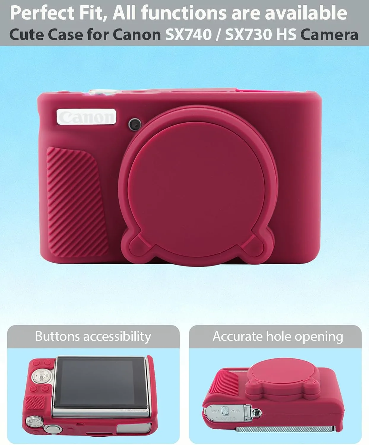 Case for Canon PowerShot SX740 HS, SX730 HS Camera - Dark Red