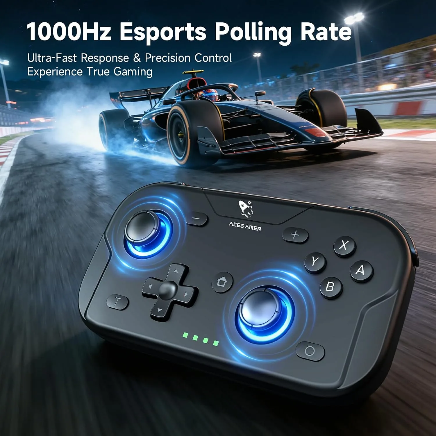 AceGamer 2 Pack Wireless Pocket Controller for Nintendo Switch/Switch 2/Android/iOS/PC/Steamdeck, Joystick Lift and Down Design, Bluetooth Gamepad with 6-axis Gyroscope/Turbo/Vibration/ 1000Hz