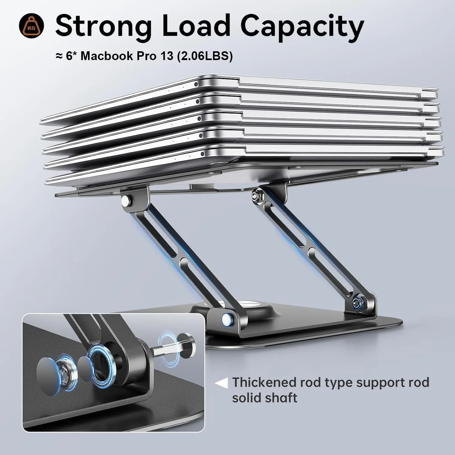 Laptop Stand for desk(360°Rotating),Aluminum laptop Riser for 10-16"Laptops