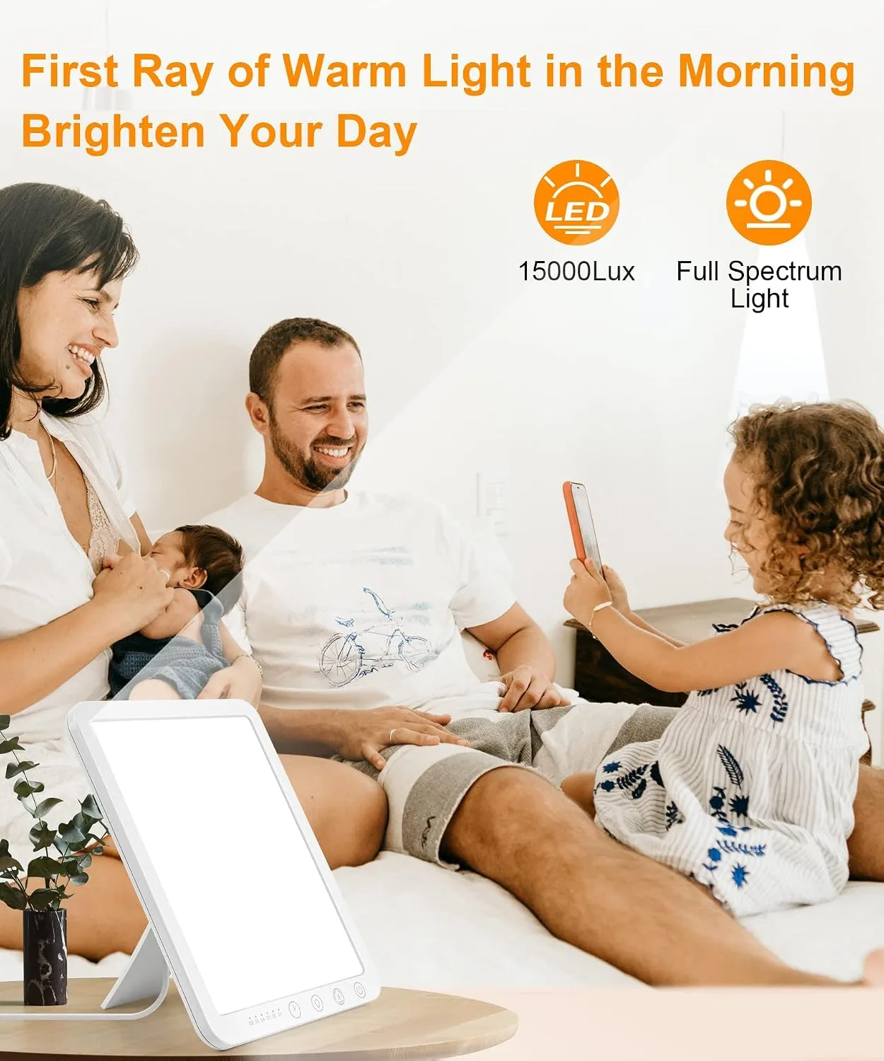 Sotipevs Light Therapy Lamp - 15,000 Lux UV-Free Therapy Light with 3 Color Temperatures and 6 Timer Settings, Touch Control Happy Lamp for Home/Office Use to Lift Mood