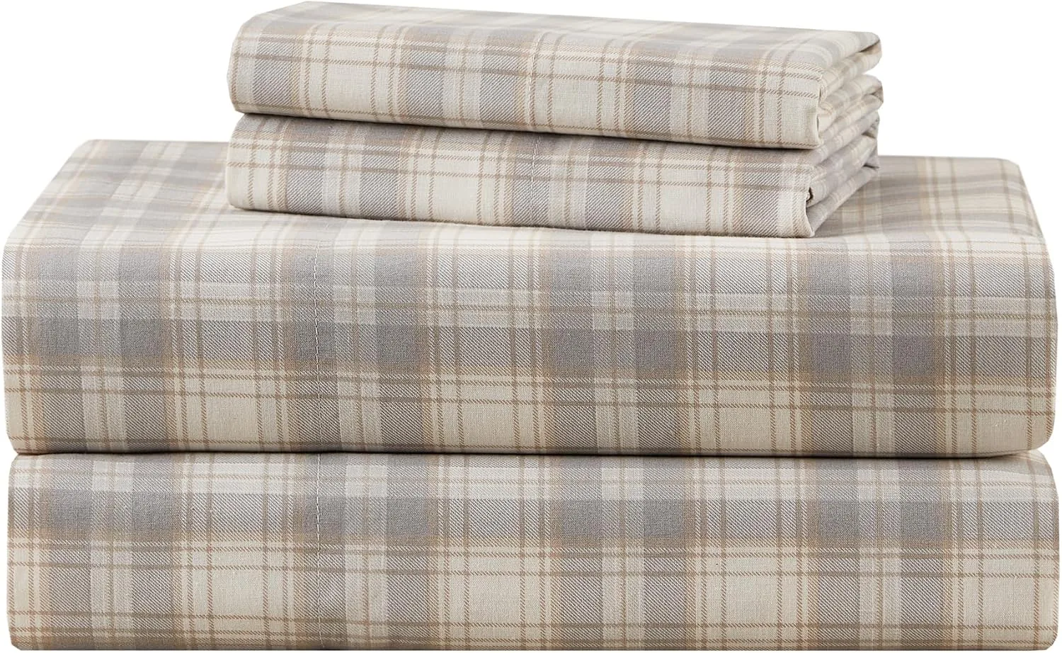 Comfort Spaces 100% Cotton Percale Sheets Twin Size 3 Piece, Wesley Taupe