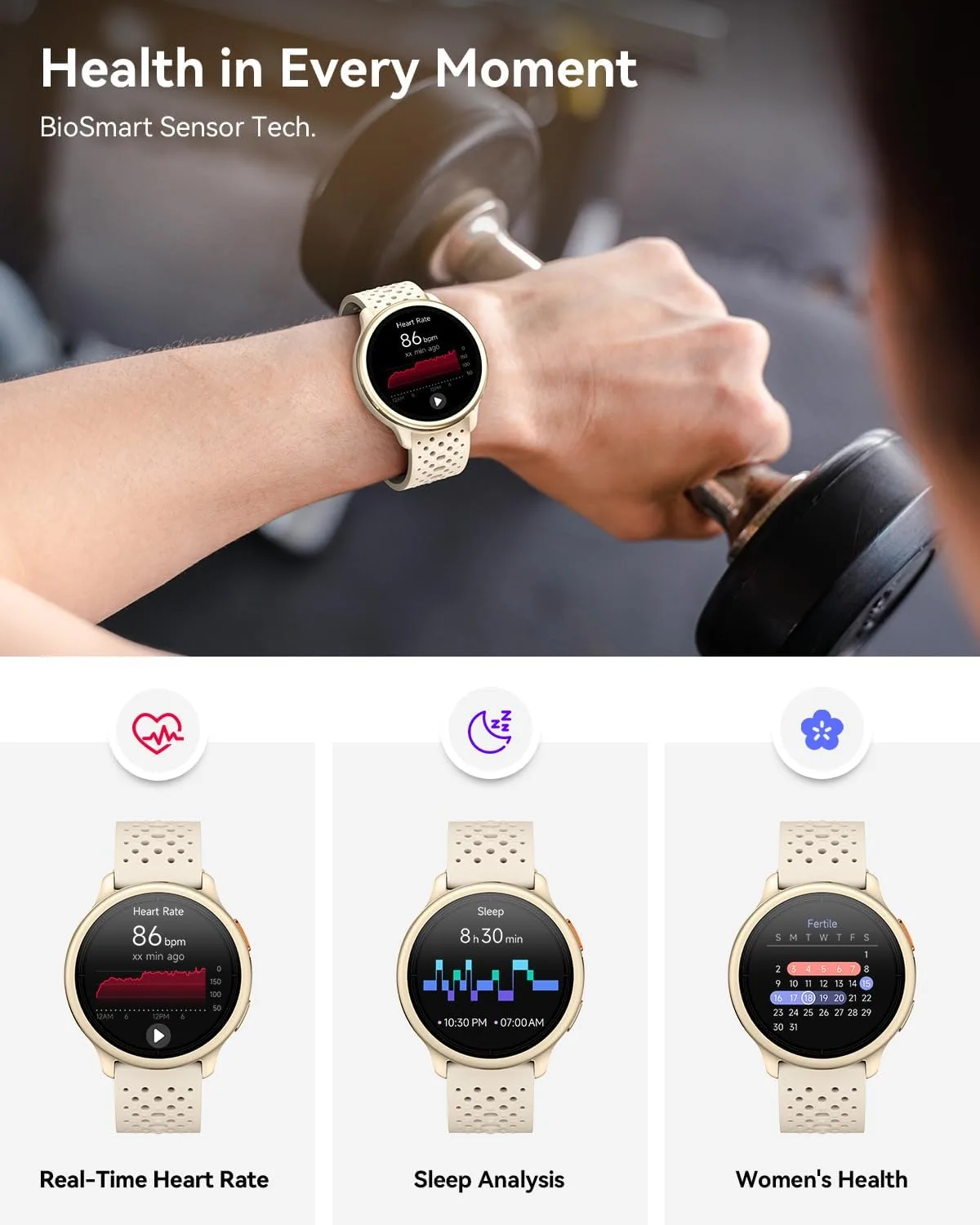 Quican Smart Watches for Women & Men, Compatible with iPhone & Android