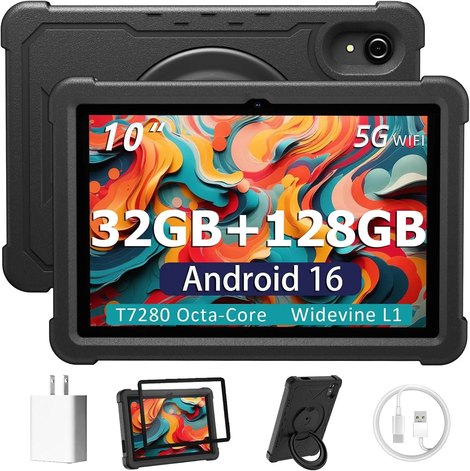 Tablet 10 Inch Android 16 Tablet, 32GB RAM 128GB ROM, 1TB Expansion