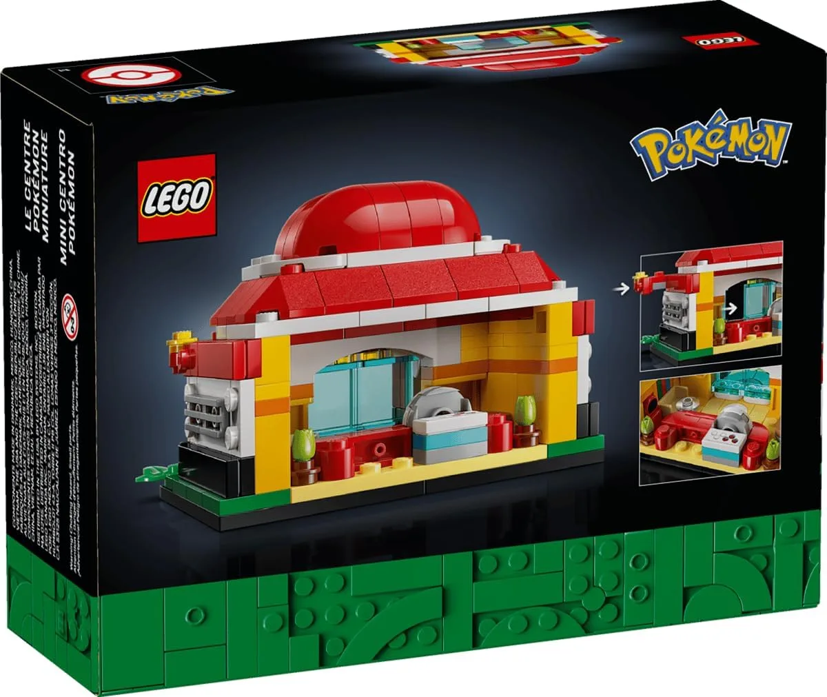 LEGO Pokémon Mini Pokémon Center – 233-Piece Collectible Display Building Set with Sliding Doors & Healing Station, Gamer Room Decor Gift for Adults – 40911