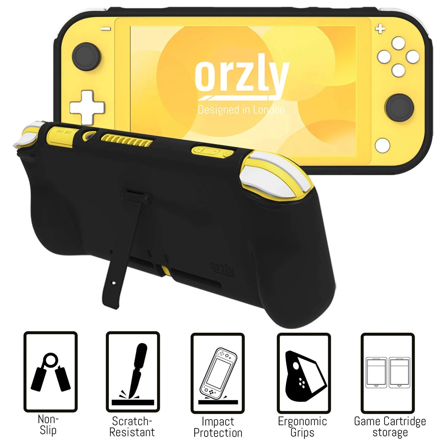 Orzly Switch Lite Accessories Bundle - Case & Screen Protector for Nintendo Switch Lite Console, USB Cable, Games Holder, Comfort Grip Case, Headphones, Thumb-Grip Pack & More (Orzly Gift Pack)