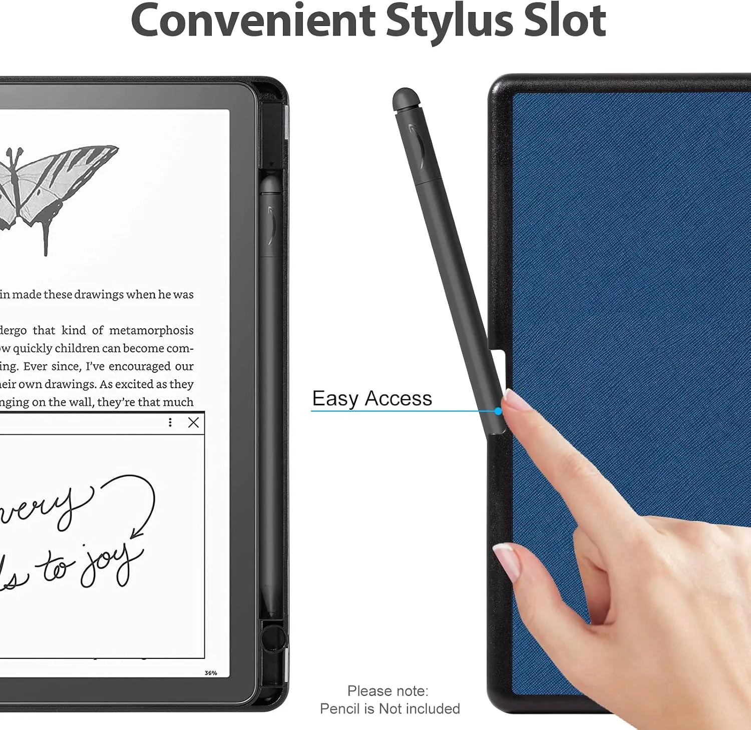 CoBak Case for Kindle Scribe - All New PU Leather Cover with Auto Sleep Wake Feature for Kindle Scribe 10.2" 2022 & 2024 Released with Pen Holder