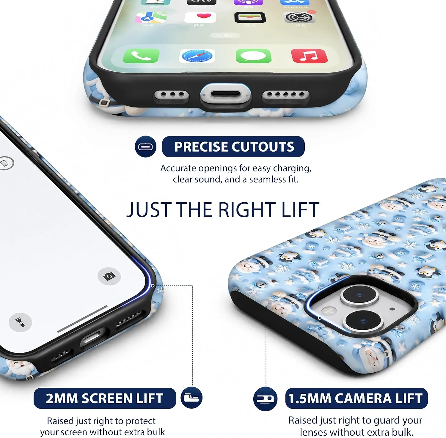 Magnetic for iPhone 15 Baby Blue Phone Case, Cute