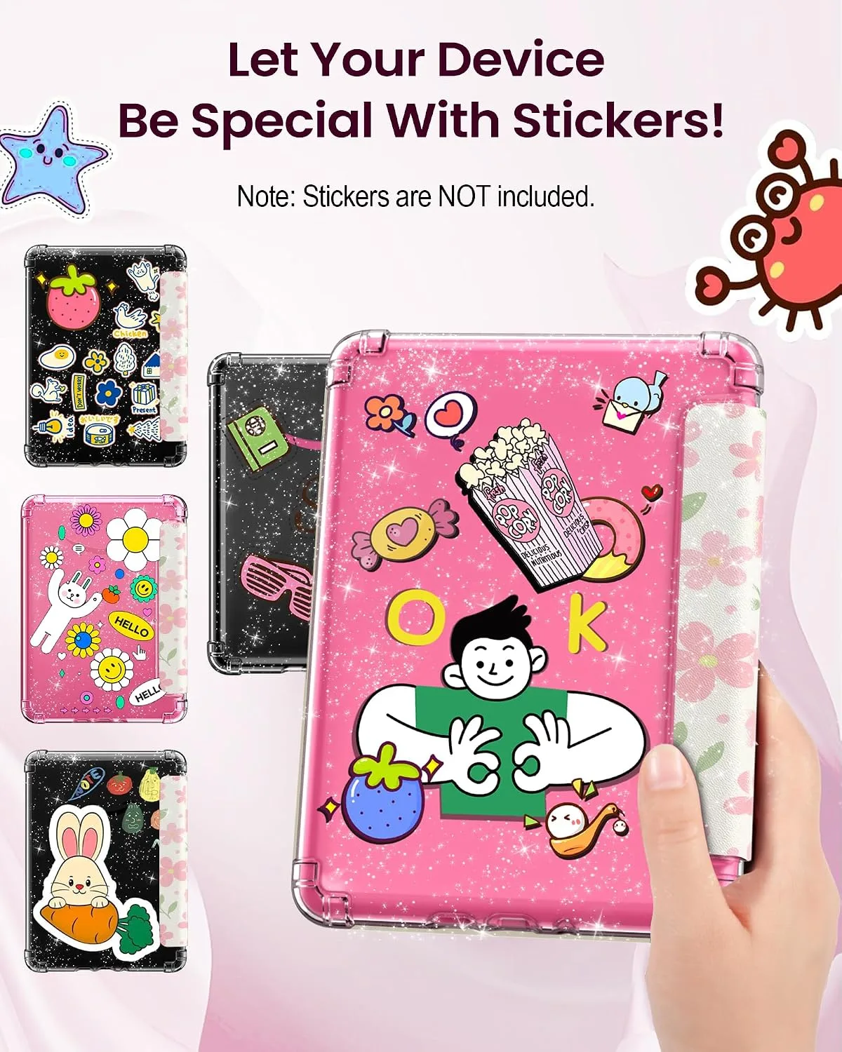 MoKo Case for 7" Kindle Paperwhite 12th Gen & Colorsoft,Flower & Leaves