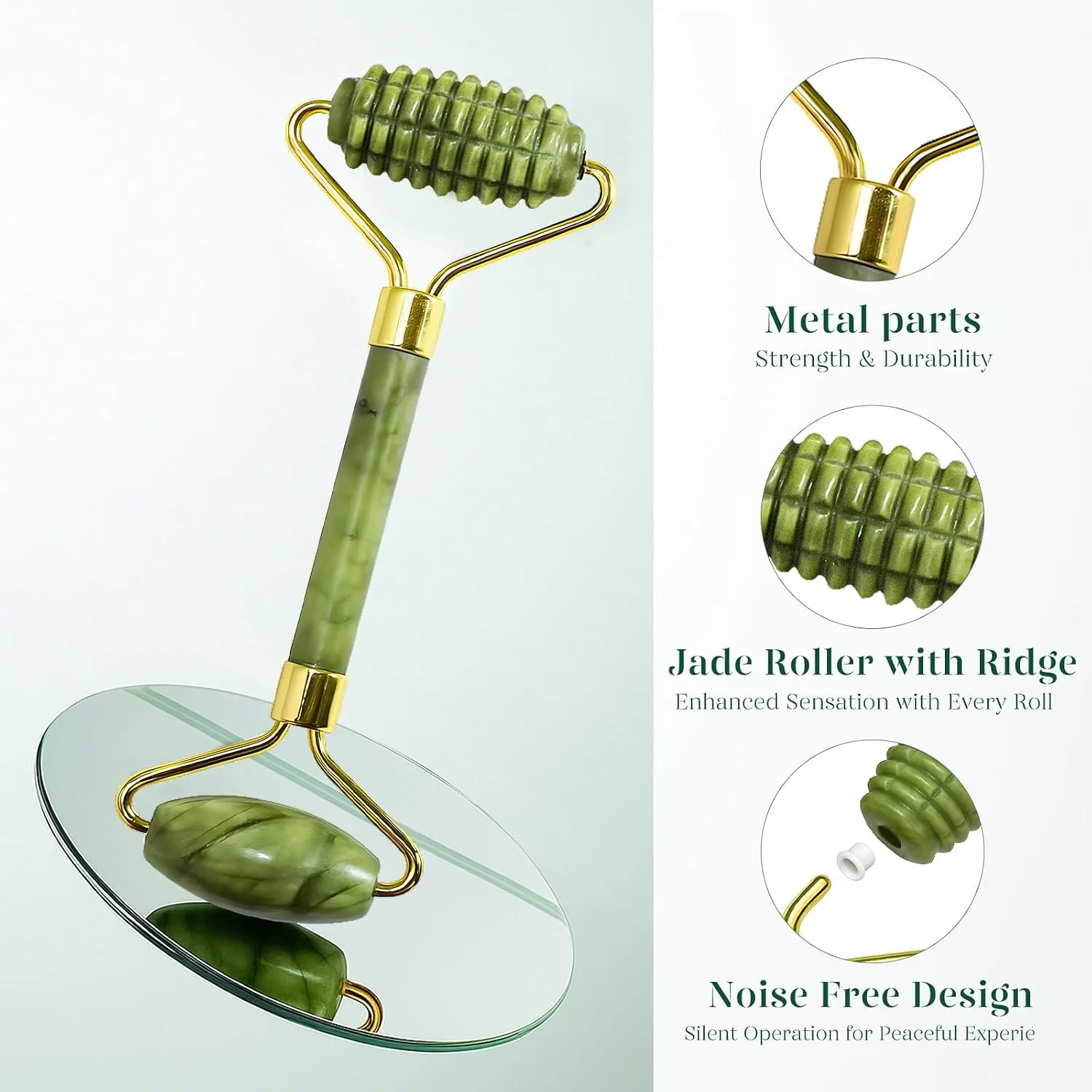 BAIMEI IcyMe Gua Sha & Jade Face Roller for Reducing Puffiness,Skin Firming