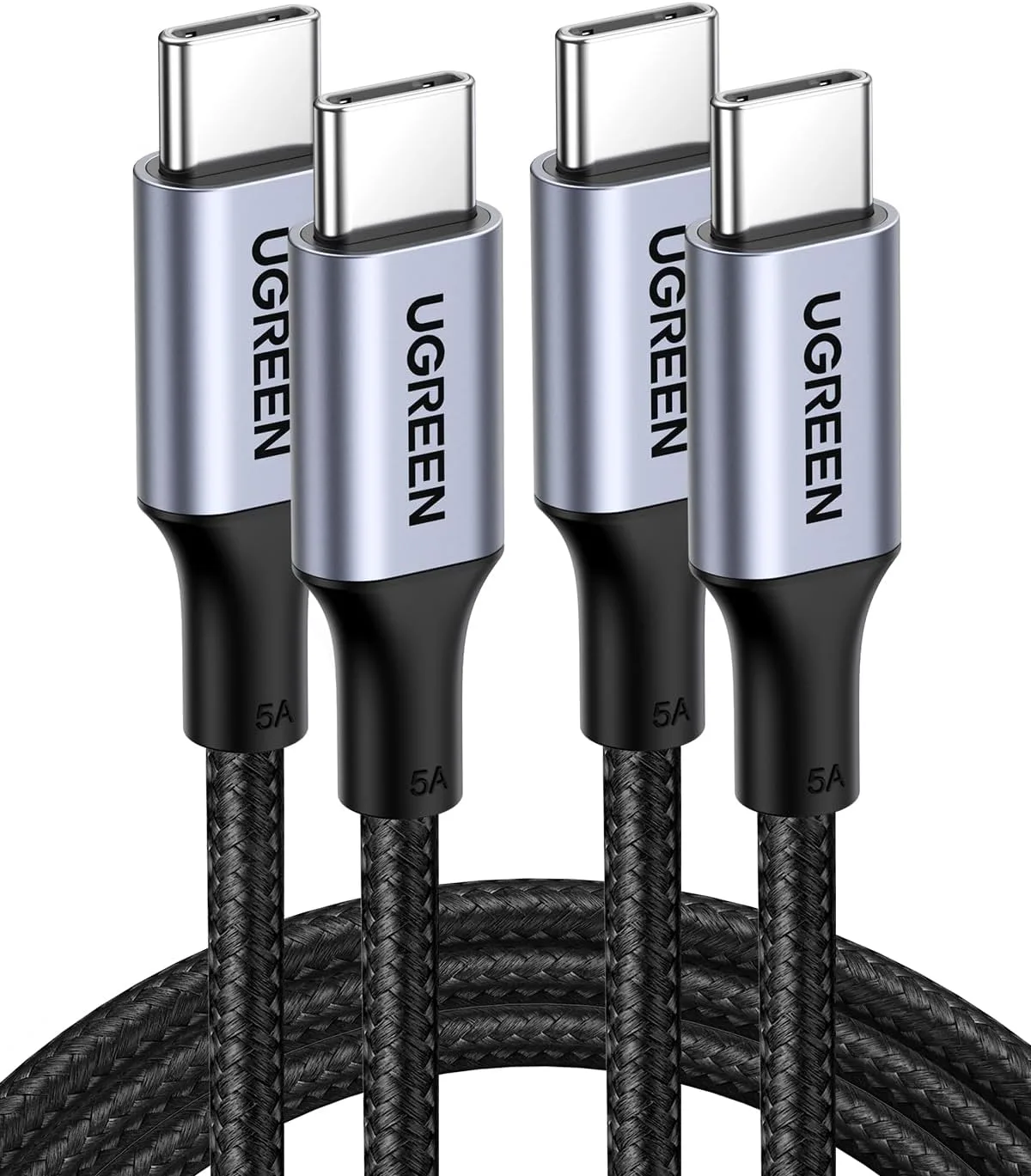 UGREEN 100W USB C to USB C Cable, Fast Charging, 2-Pack, 3.3ft, Black