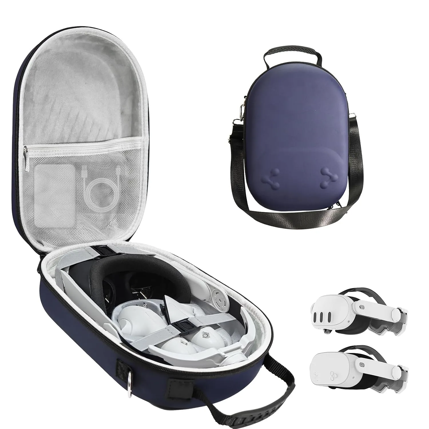 Estuche rígido Bibuks para Oculus Meta Quest 3/3S azul