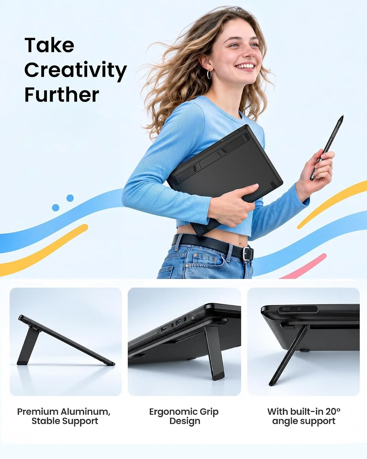 UPERFECT 14" Drawing Tablet with Screen, 2.5K, 16K Pen, 138% sRGB, ΔE<1.5