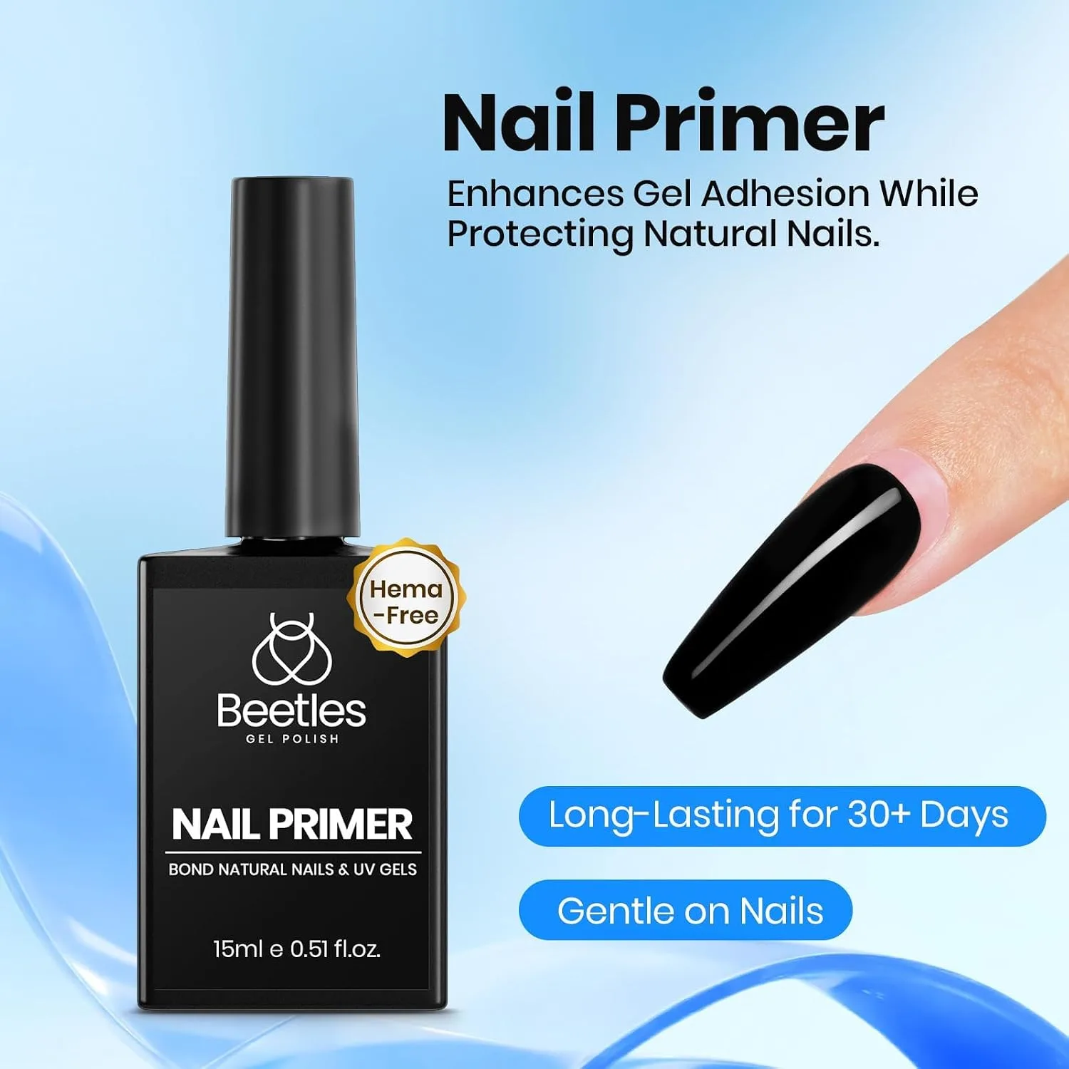 Beetles 4Pcs Gel Top and Base Coat with Nail Dehydrator and Primer Set