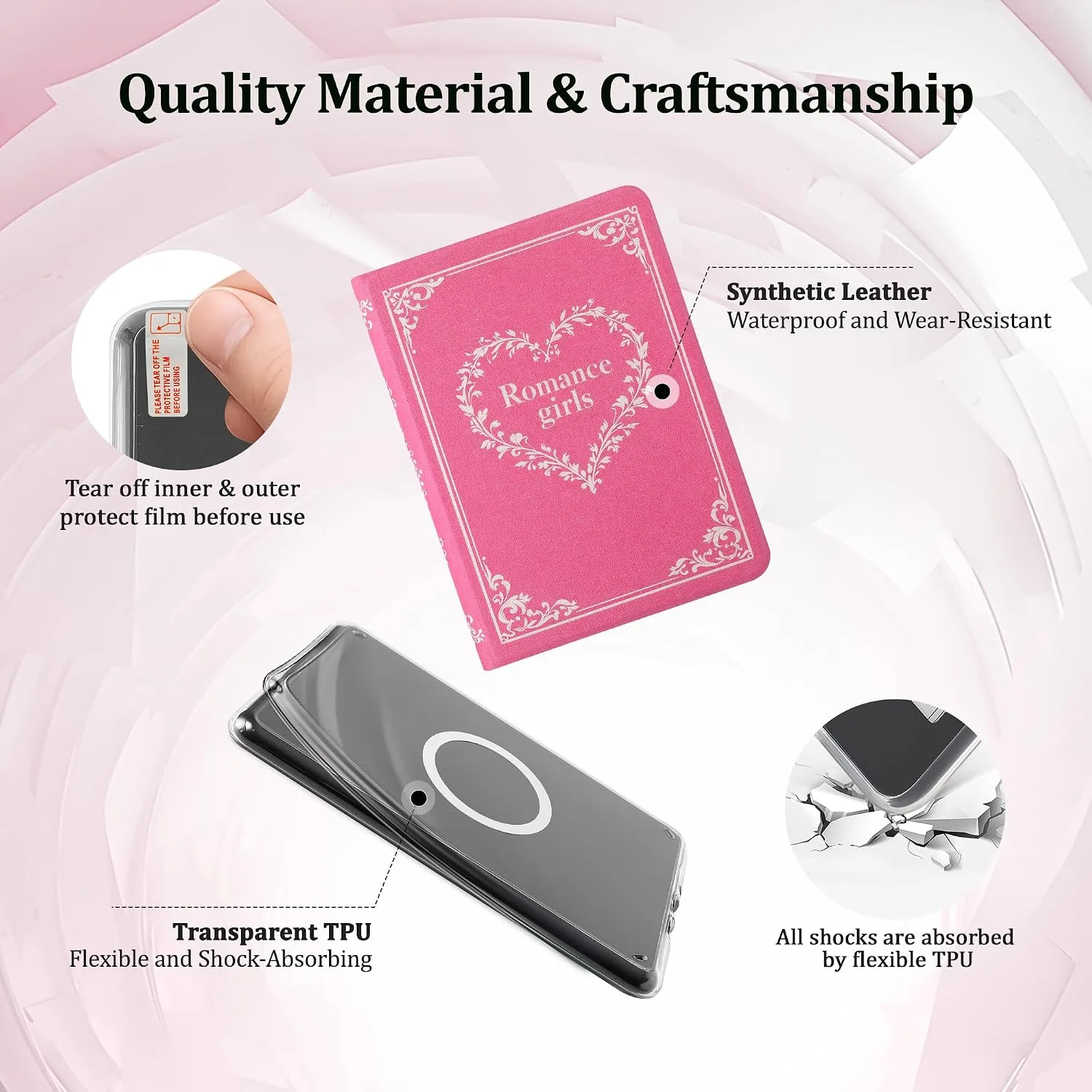 Magnetic Book Cover Case for 7'' Kindle Paperwhite & Colorsoft