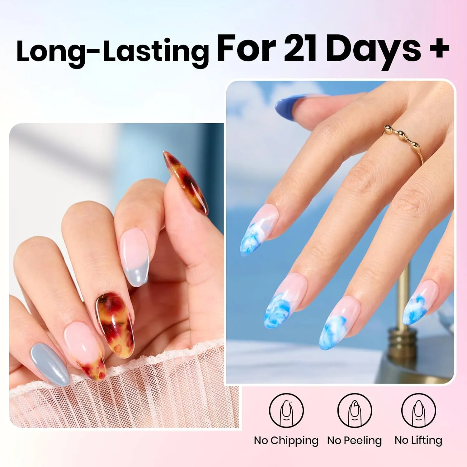 Beetles HEMA Free Blooming Gel & Base Top Coat Set 3PCS 15ml